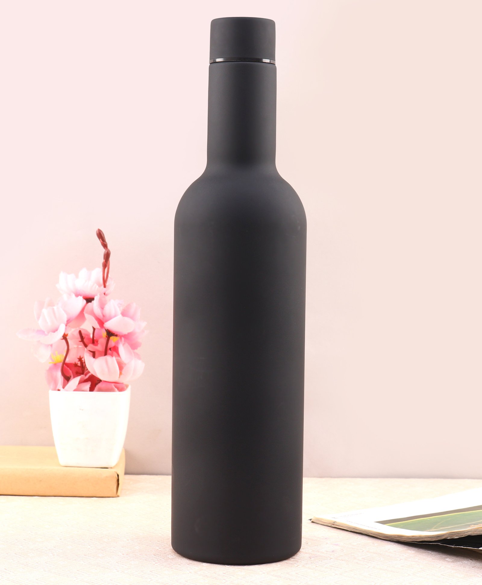 fab n funky Double Wall Insulated Water Bottle Black - 750 ml-picture-31