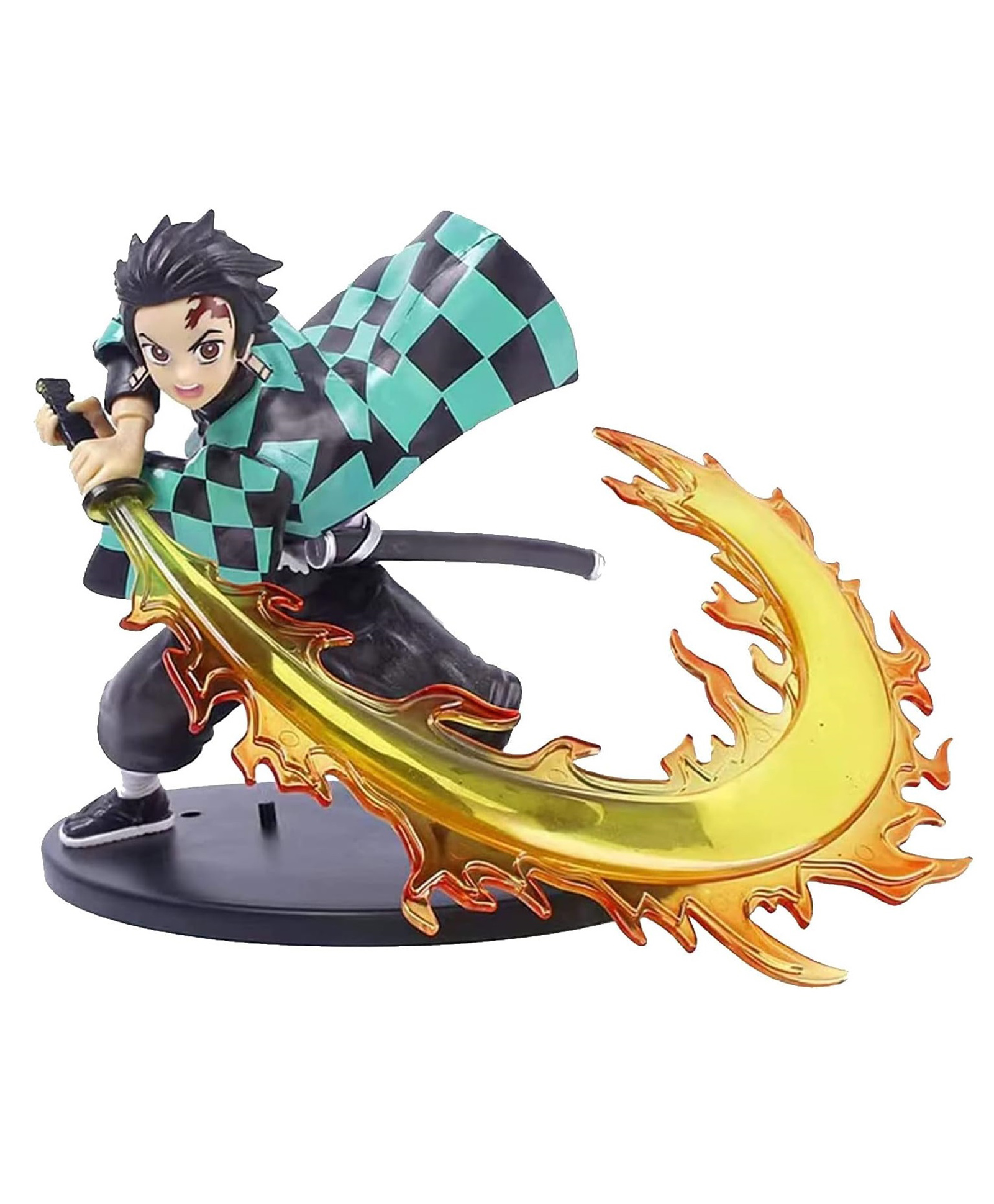 QUIRKMALL Tanjiro Demon Slayer Action Figure Flaming Sword Special Edition for Car Dashboard Decoration Cake Office Desk & Study Table-image-36