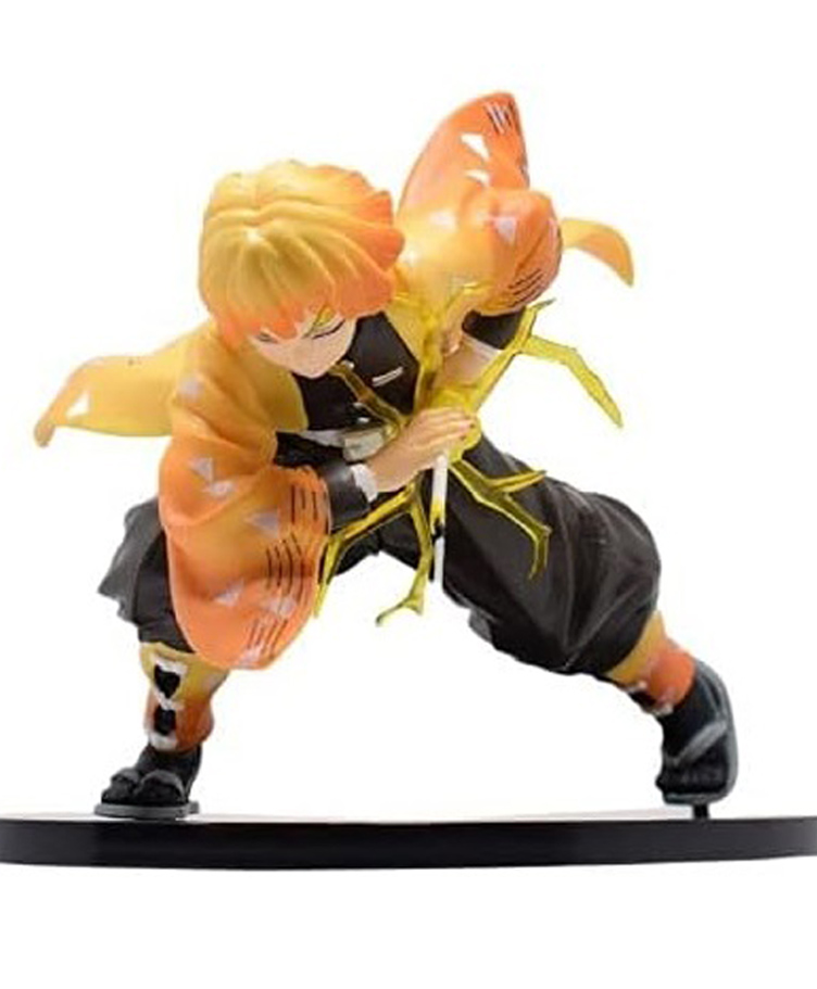 QUIRKMALL Zenitsu Demon Slayer Action Figure Attack Limited Edition for Car Dashboard Decoration Cake Office Desk & Study Table-picture-9