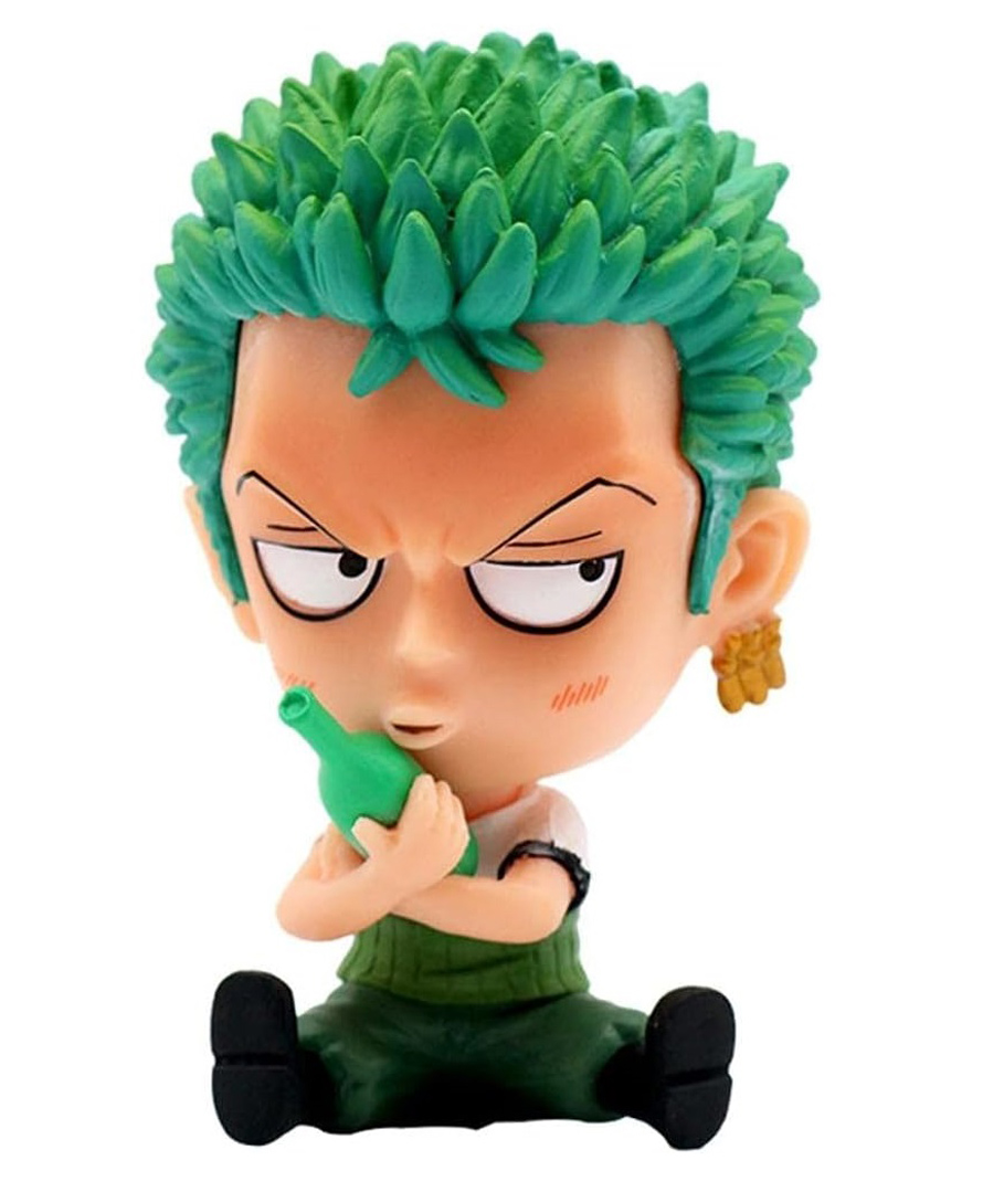QUIRKMALL Zoro One Piece Figure Anime Figure Zoro Statue with Bottle Action Figure Limited Edition Figure Toy Statue Merchandise for Anime Lovers Green - Height 8 cm-picture-3