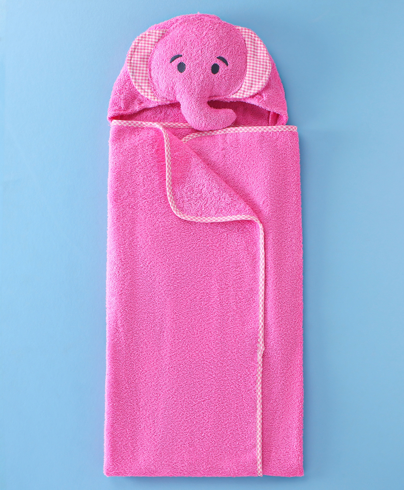 Babyhug Terry Woven Hooded Towel Owl Embroidery - Pink-image-31