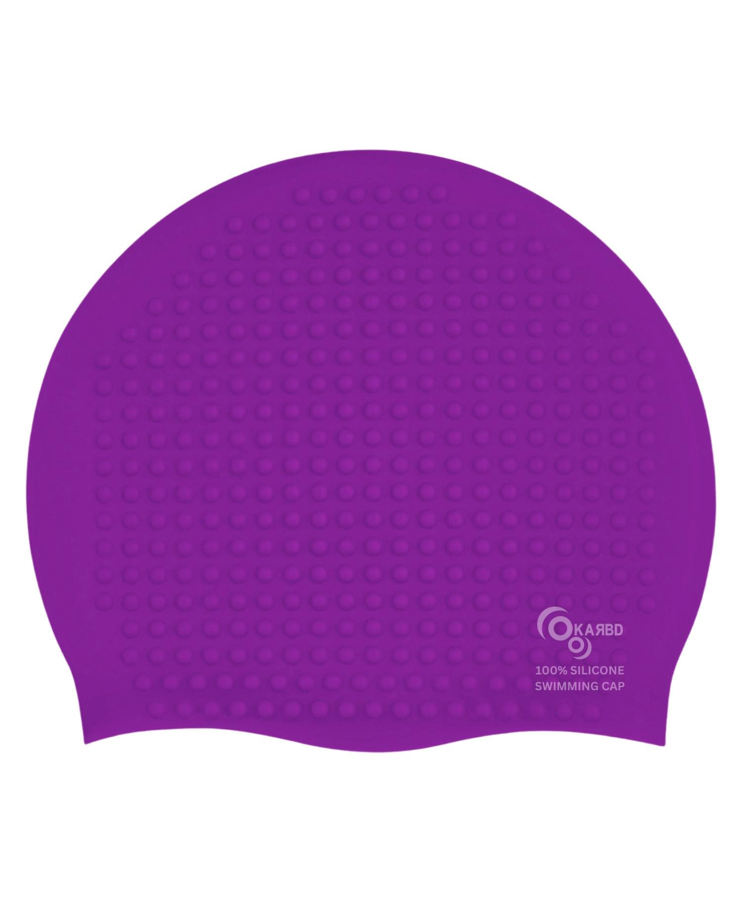 KARBD Bubble Drop Design Hair Protection Silicone Swimming Cap - Purple-picture-23