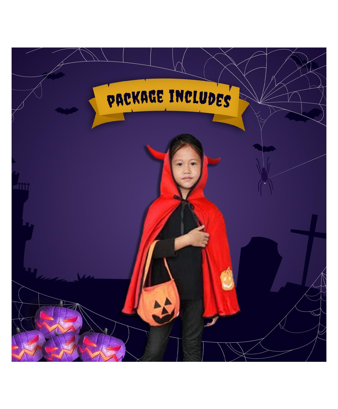 Kaku Fancy Dress Halloween Theme Dracula Costume Set - Red-image-9