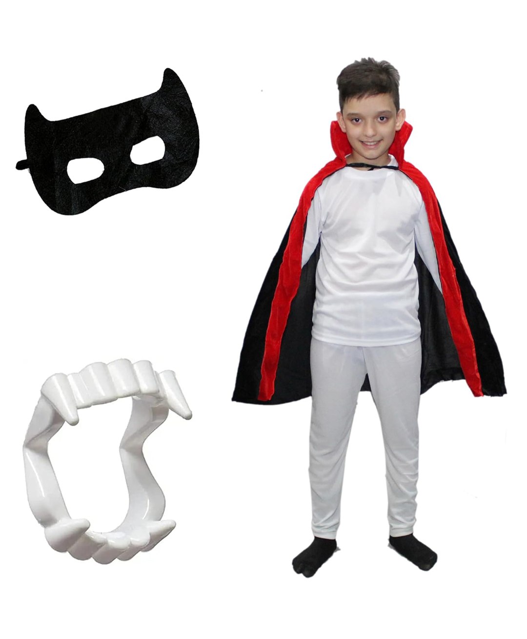 Kaku Fancy Dress Halloween Theme  Dracula Costume Set - Black & Red-image-3