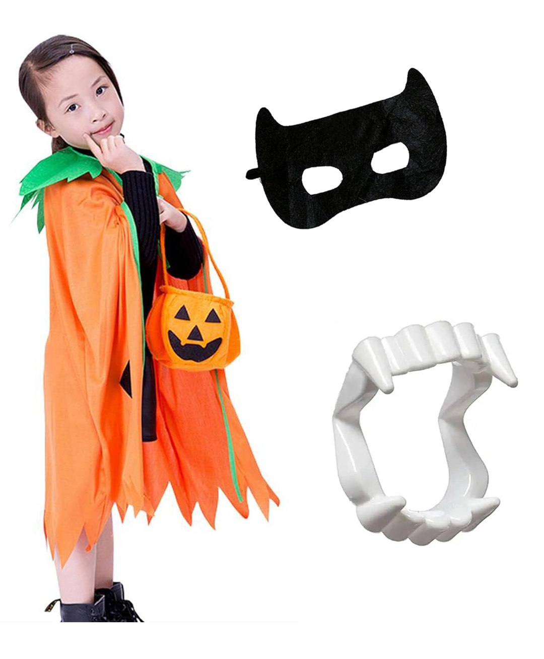 Kaku Fancy  Dress Halloween Theme Costume Set -   Orange-image-46