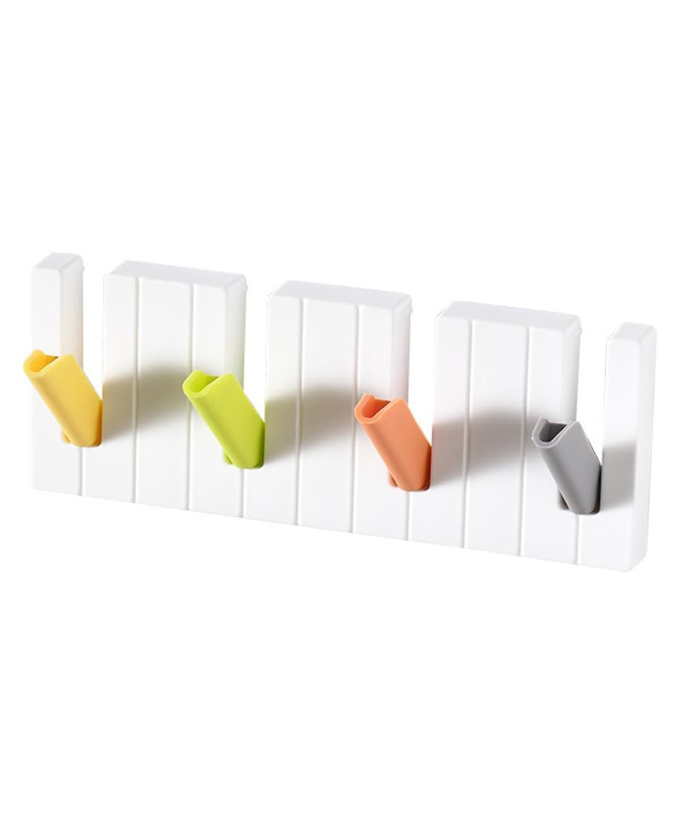 MOMISY Piano Look Self Adhesive Sticky Key Holder Decorative Key Organizer Wall Hook for Home Storage Hook Storage Organizer - Multicolor-picture-21