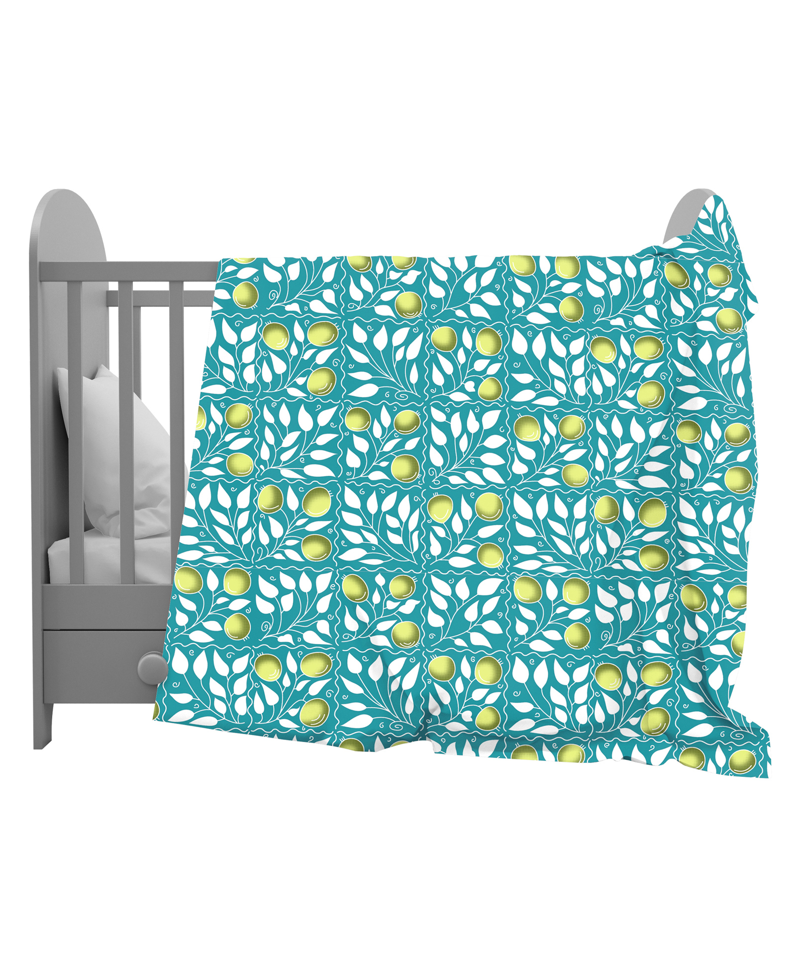 Divine Casa 100% Cotton Single Kids Dohar Blanket For Toddler- Turquoise and Green-picture-12