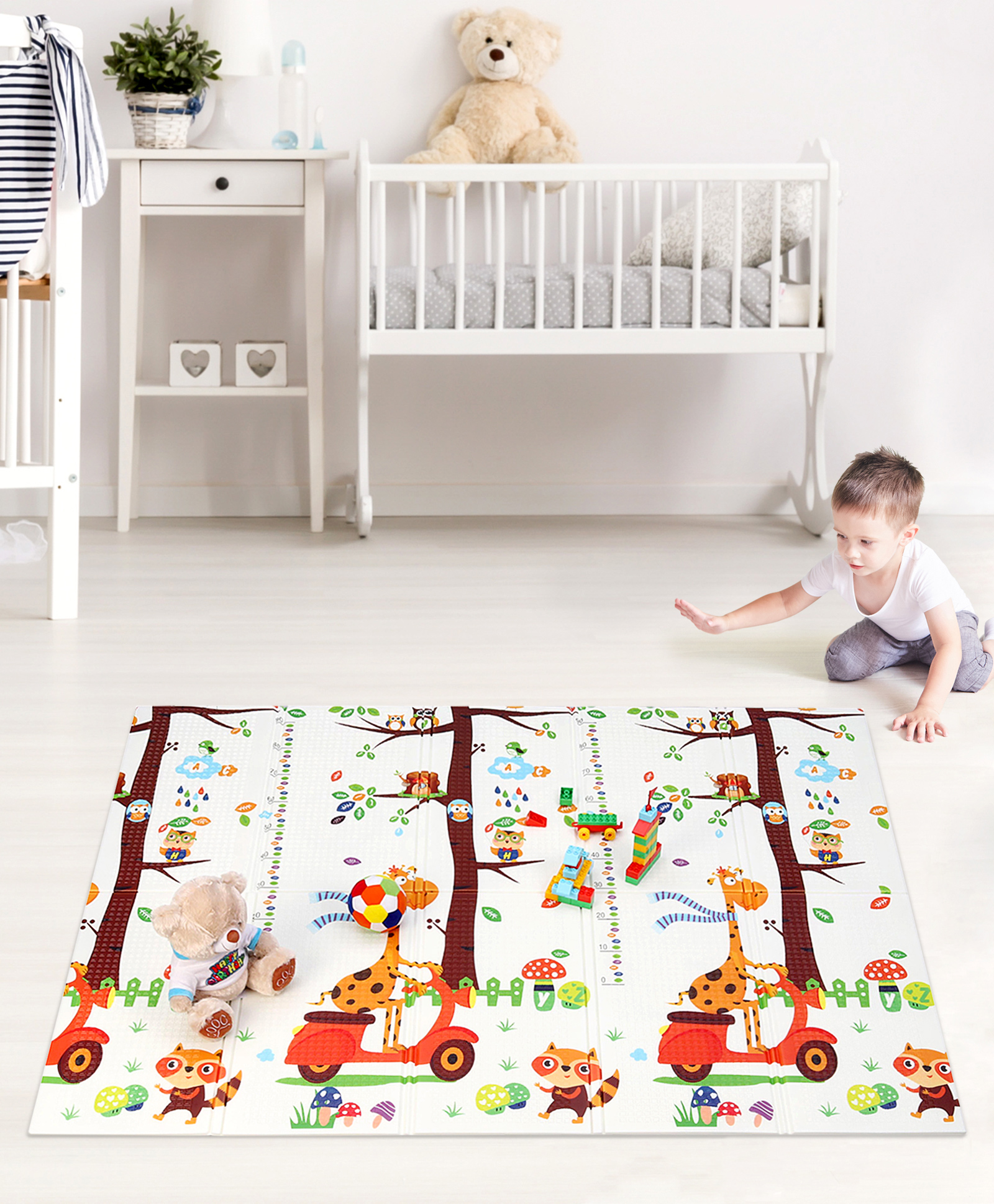 Babyhug XPE Waterproof Folding mat Giraffe Print - Brown