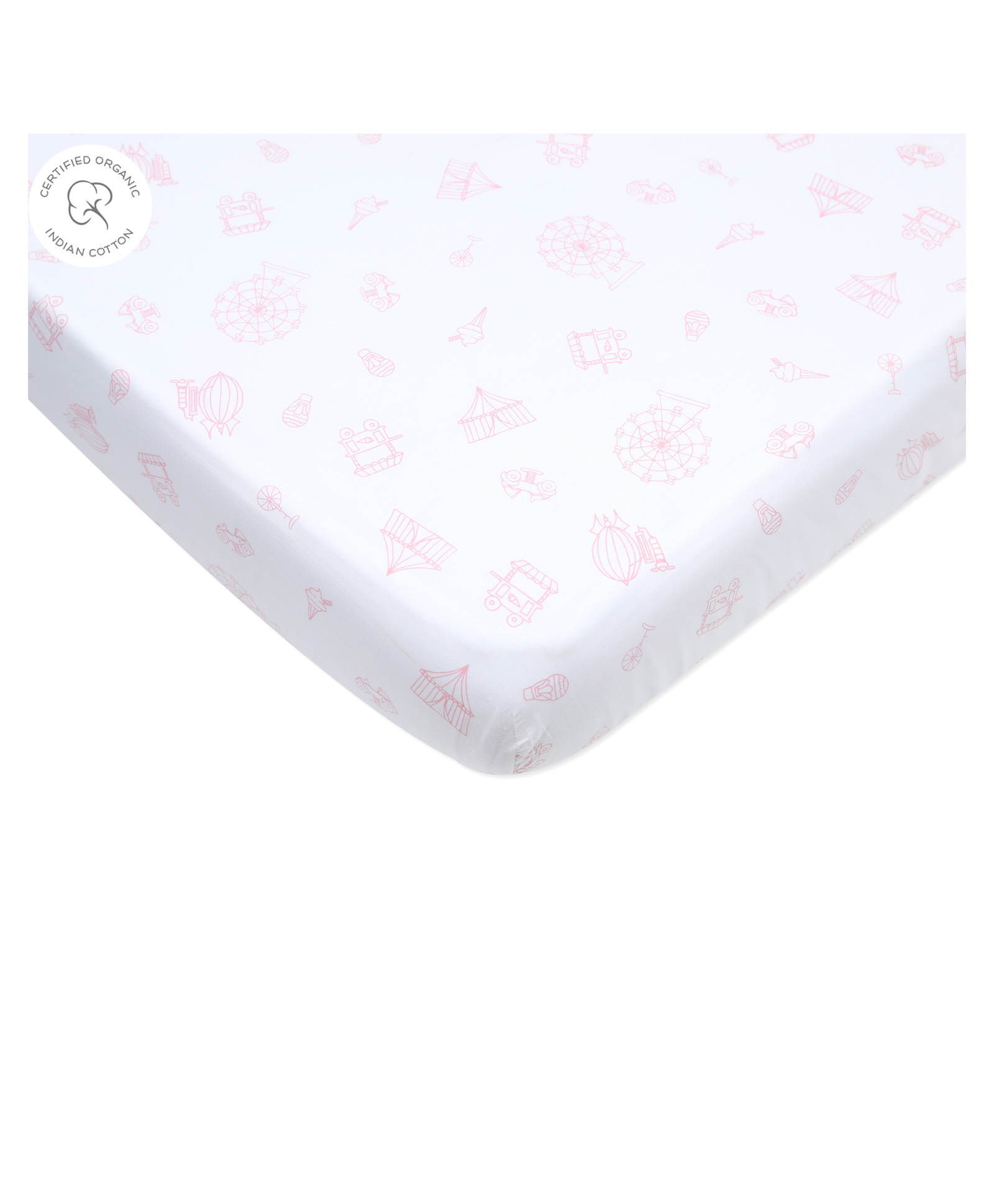 Masilo Organic Cotton Fitted Cot Sheet  Carnival Pink-picture-18