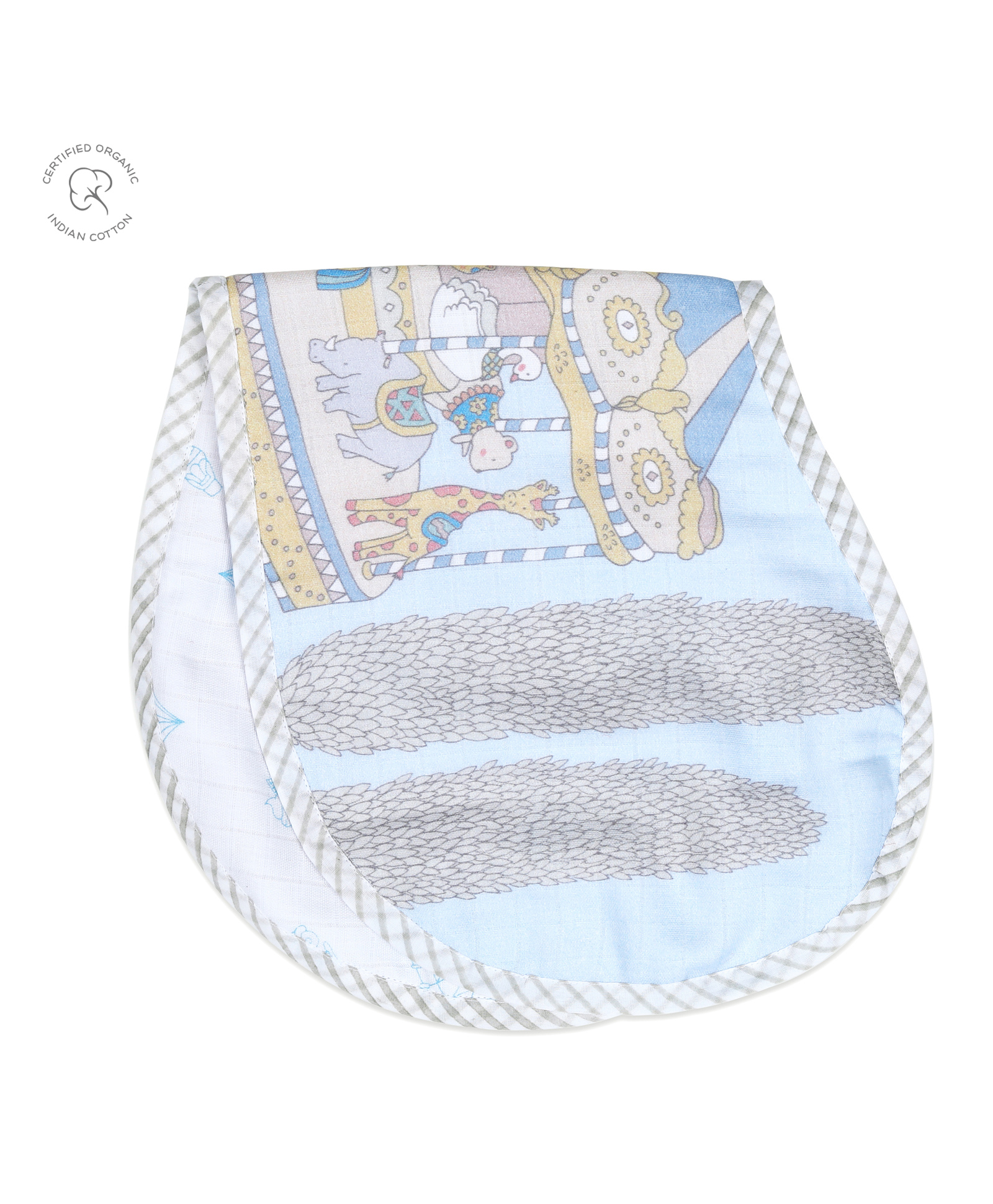 Masilo Organic Muslin Burp Cloth & Bib  Carnival Blue-image-21