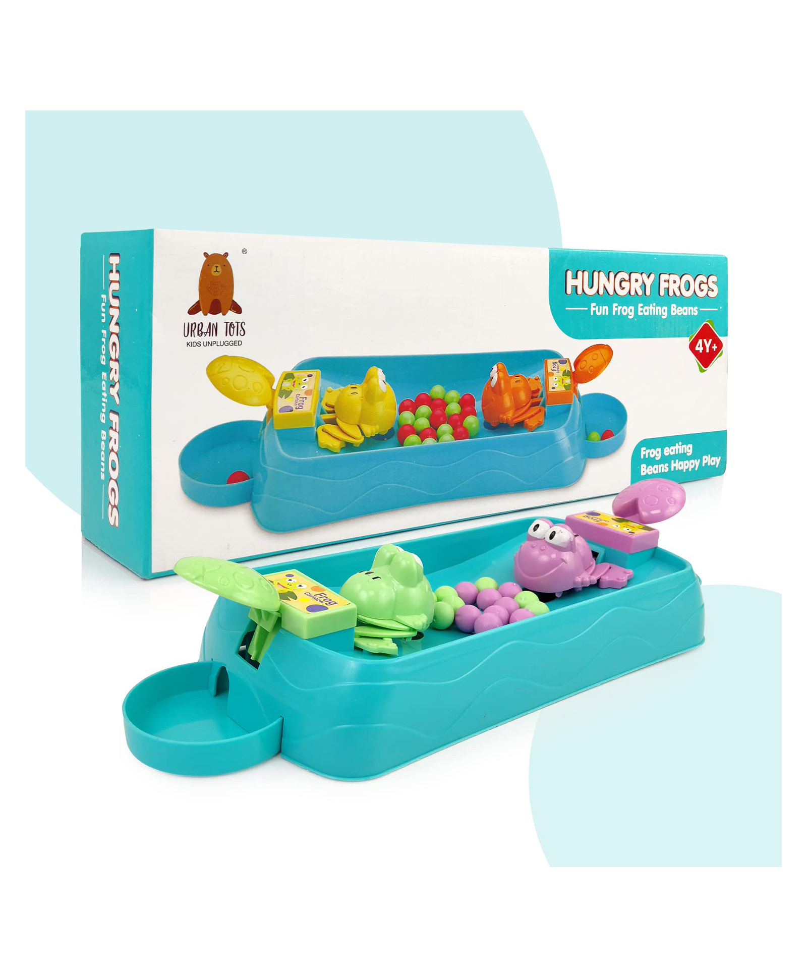 NIYAMAT Classic Board Games for Toddlers, Frog Catcher Game for 3+ Year Old Boys and Girls Hungry Frog Eating Beans Toys (2 Frog)-picture-26