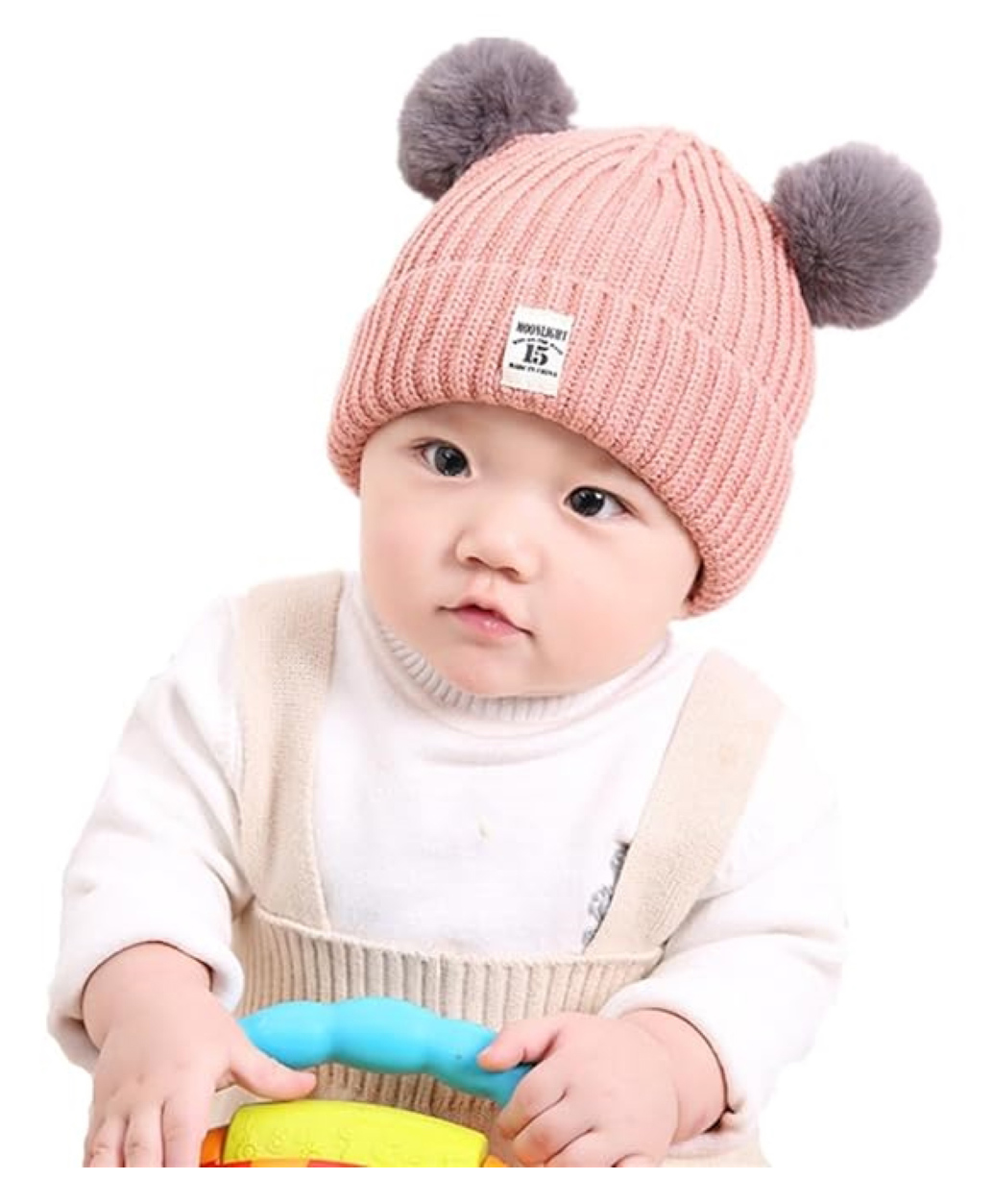 MOMISY Baby Cap Soft Beanie Woolen Hat for Spring Winter Autumn for Newborn Infant Toddler Kids Babies from 1 Year to 5 Years (Pink)-image-8