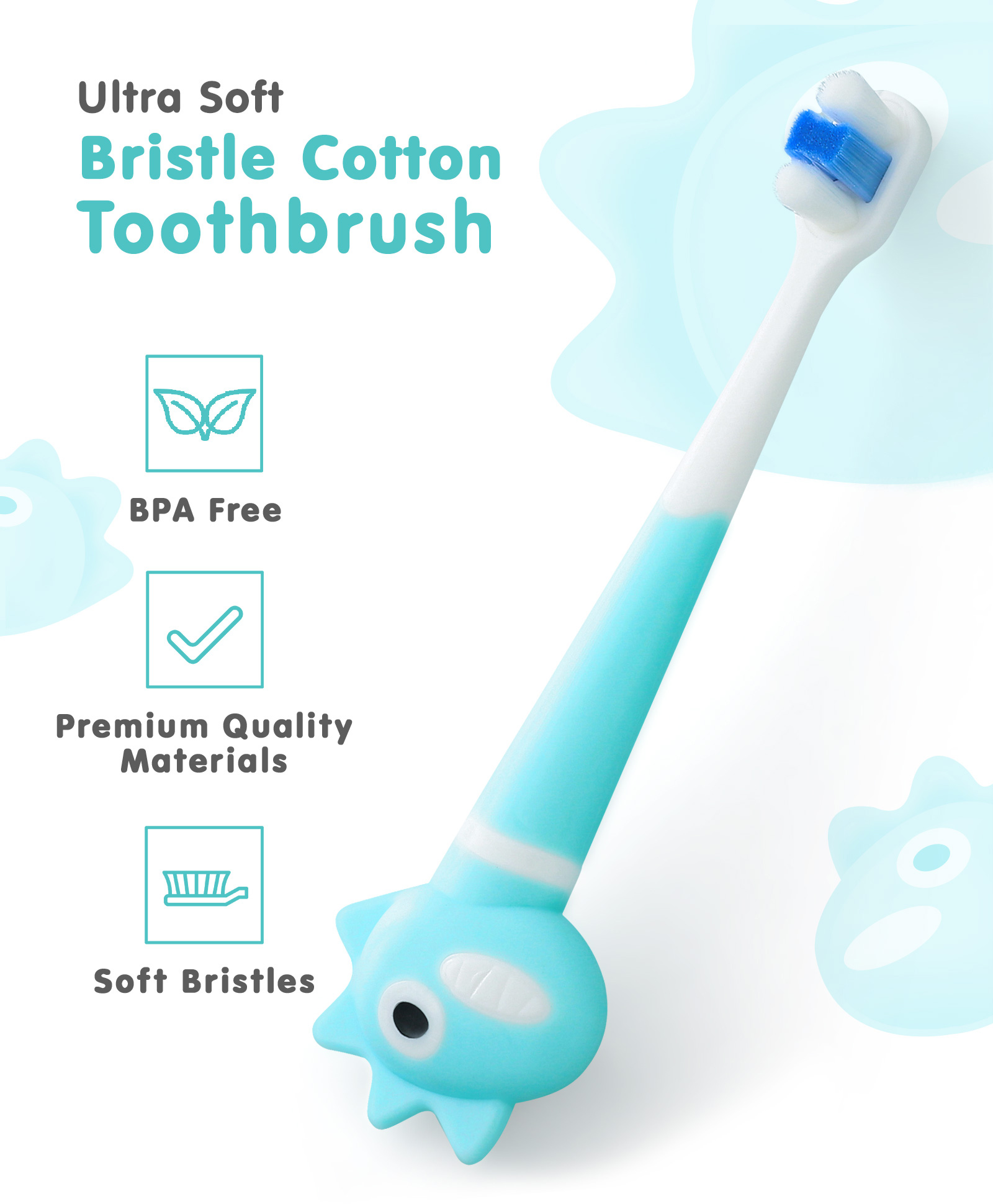 Dino Shaped Nano Bristle Toothbrush - Green