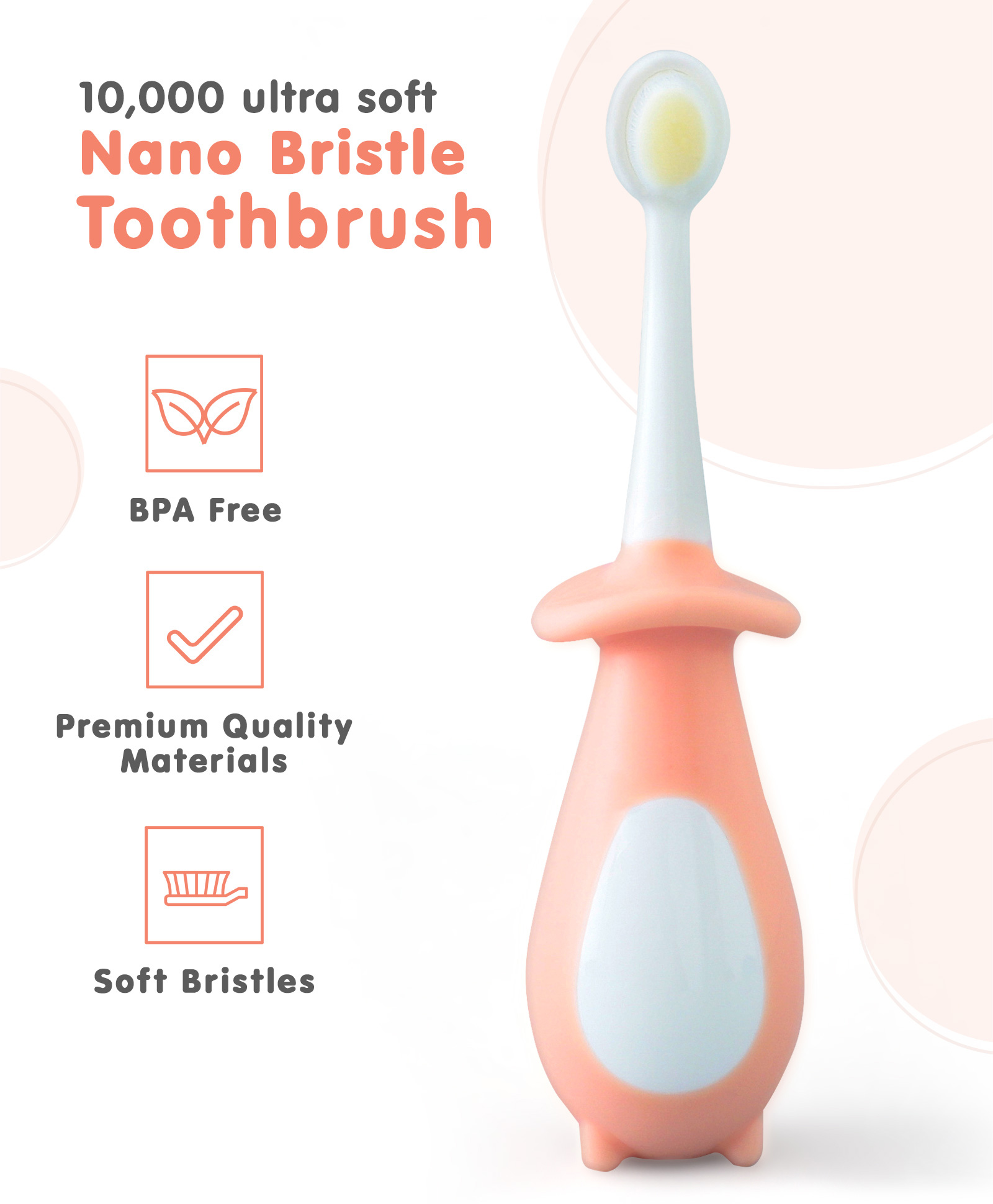 fab n funky Penguin Shaped Nano Bristle Toothbrush - Pink-picture-21