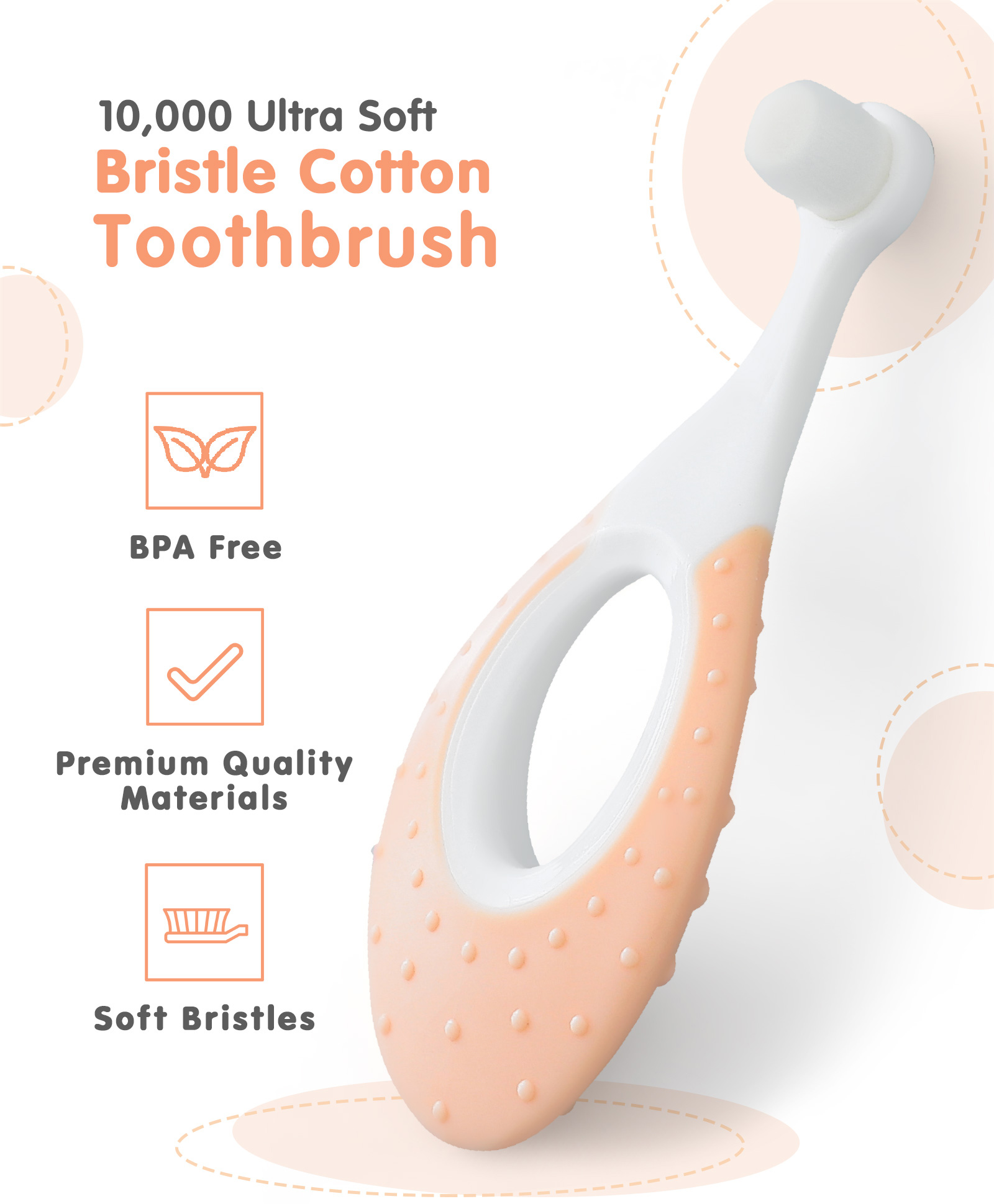 Ultra Soft Bristle Cotton Toothbrush - Orange-image-44