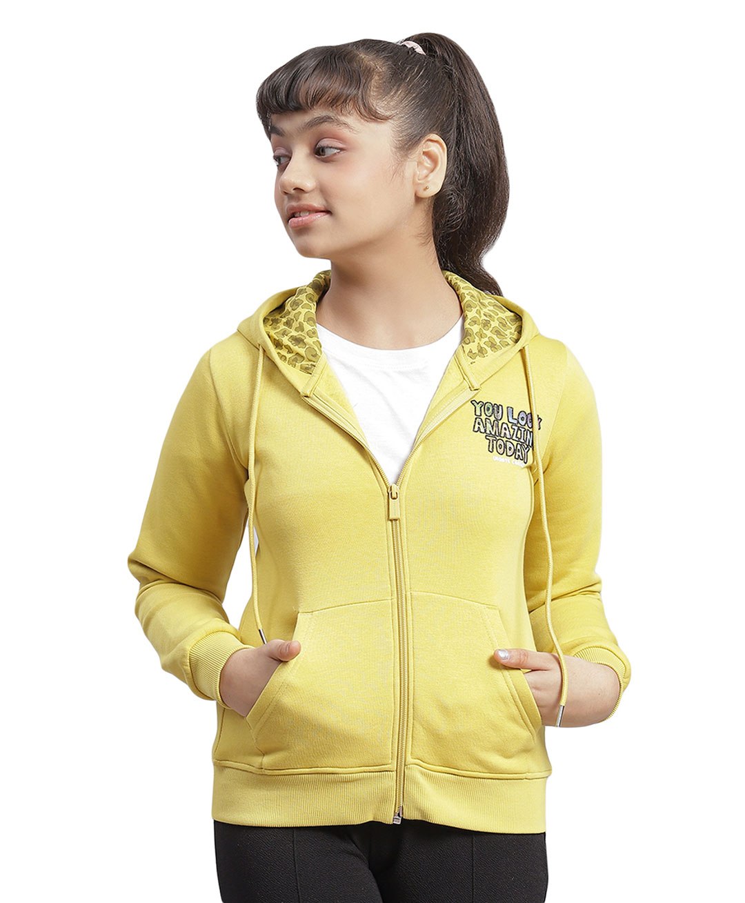 Monte Carlo Full Sleeves Placement Text Printed Hooded Sweatshirt - Yellow-picture-12