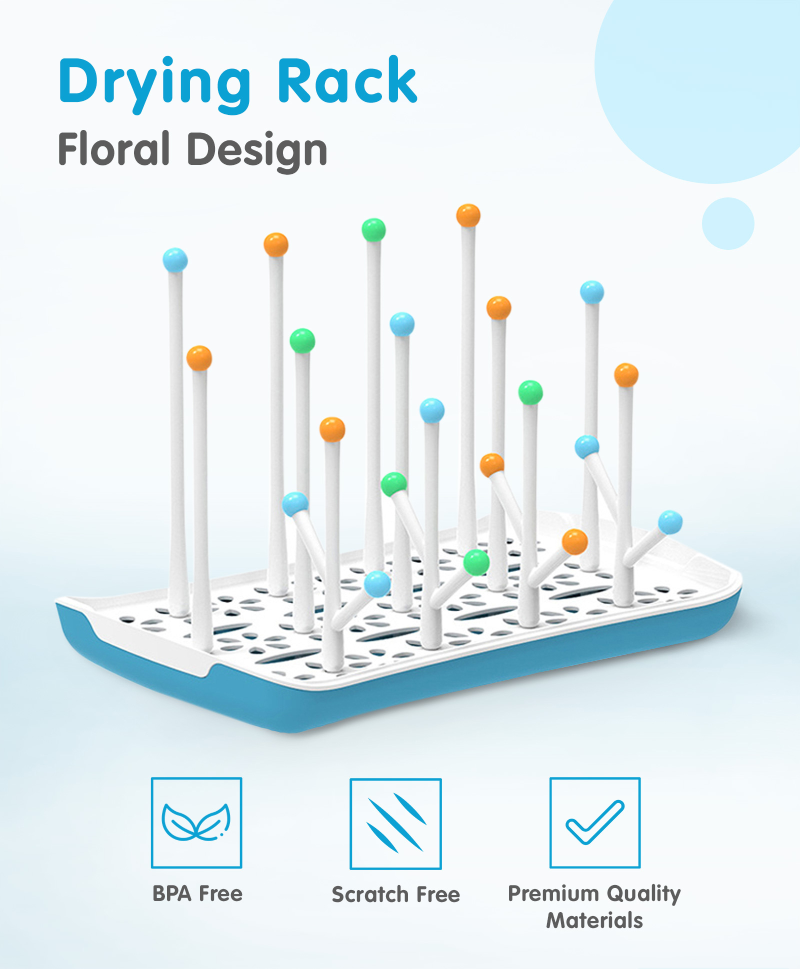 Drying Rack Floral Design- Blue-image-2