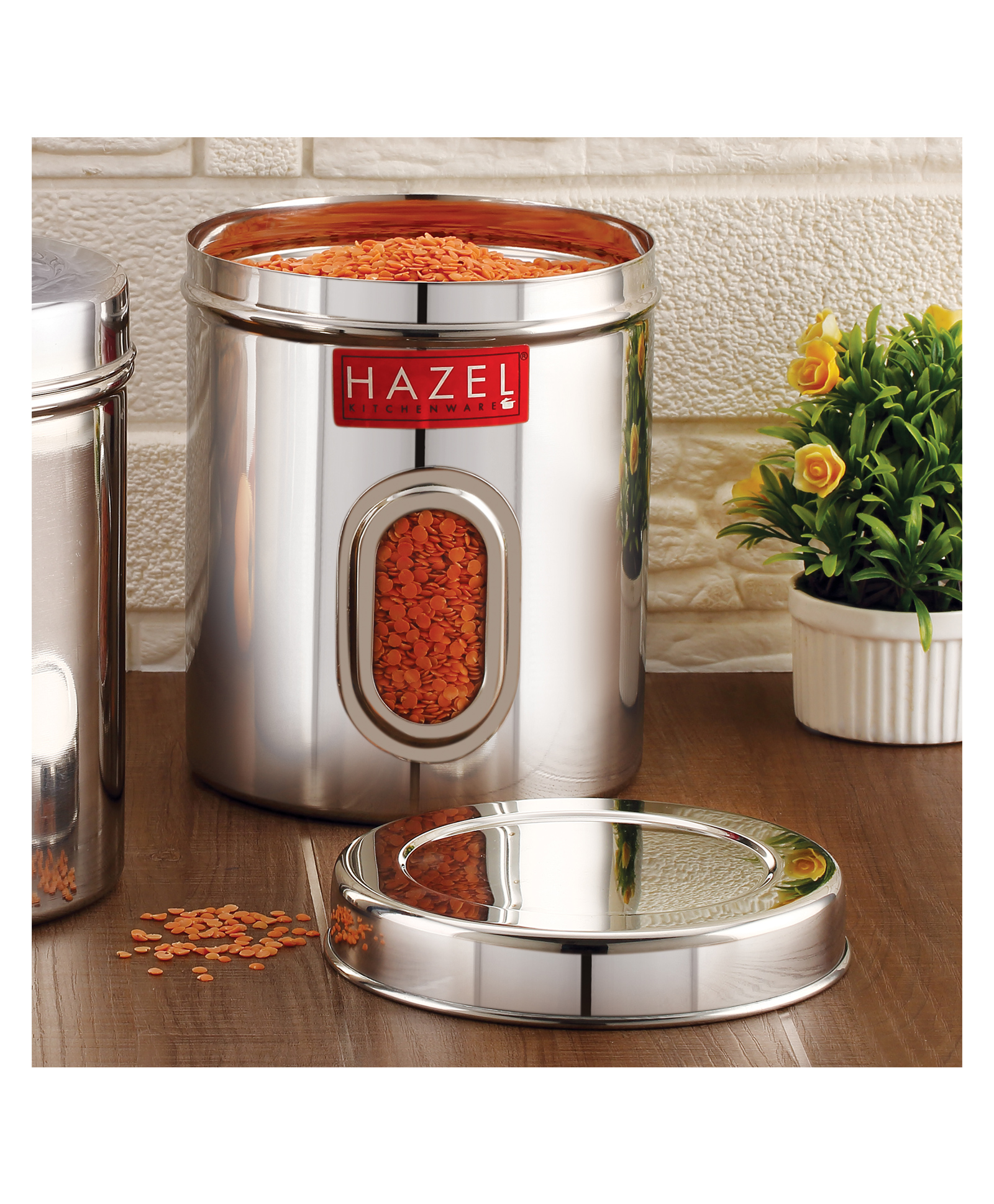 HAZEL Steel Kitchen Storage Containers See Through Air Tight Containers for Storage, 2850 ml-image-29