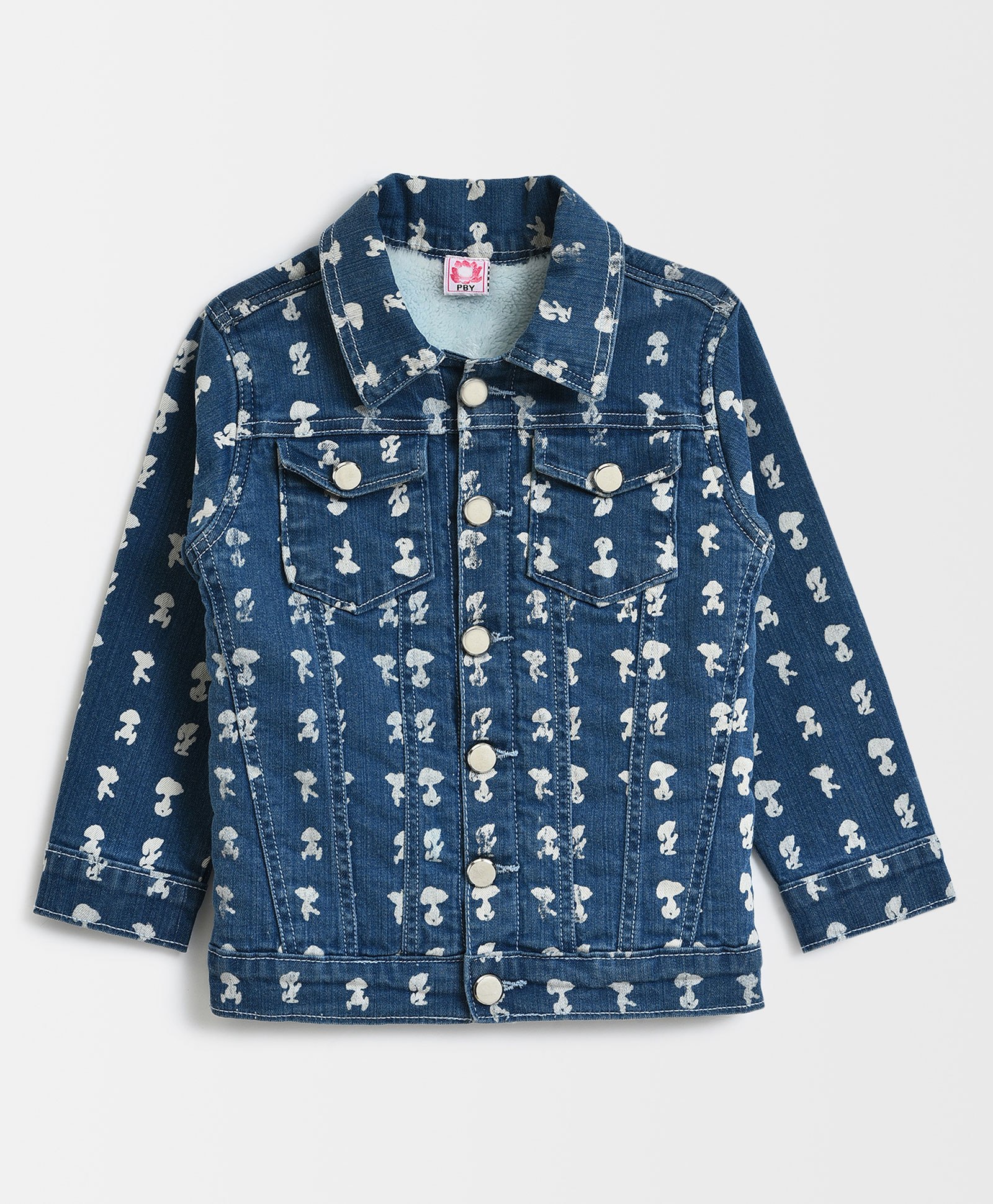 Mi Arcus Peanuts Featuring Full Sleeves Snoopy Printed Denim Jacket - Blue-picture-21