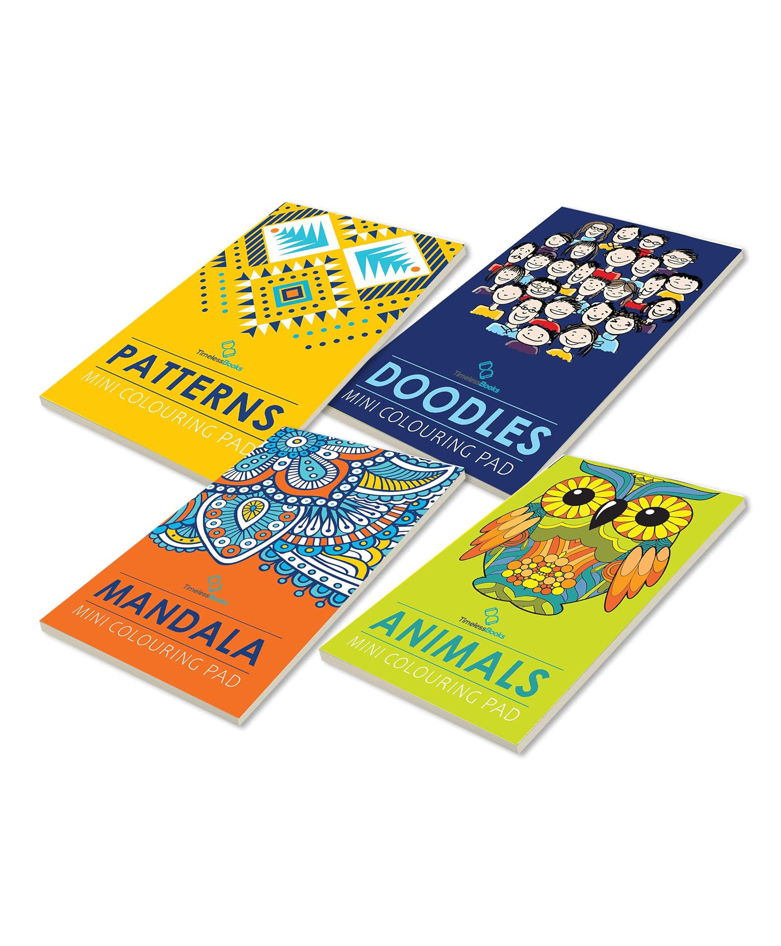 pegasus Set of 4 Mini Adult Colouring Pads including Patterns Mandala Doodles & Animals-picture-22