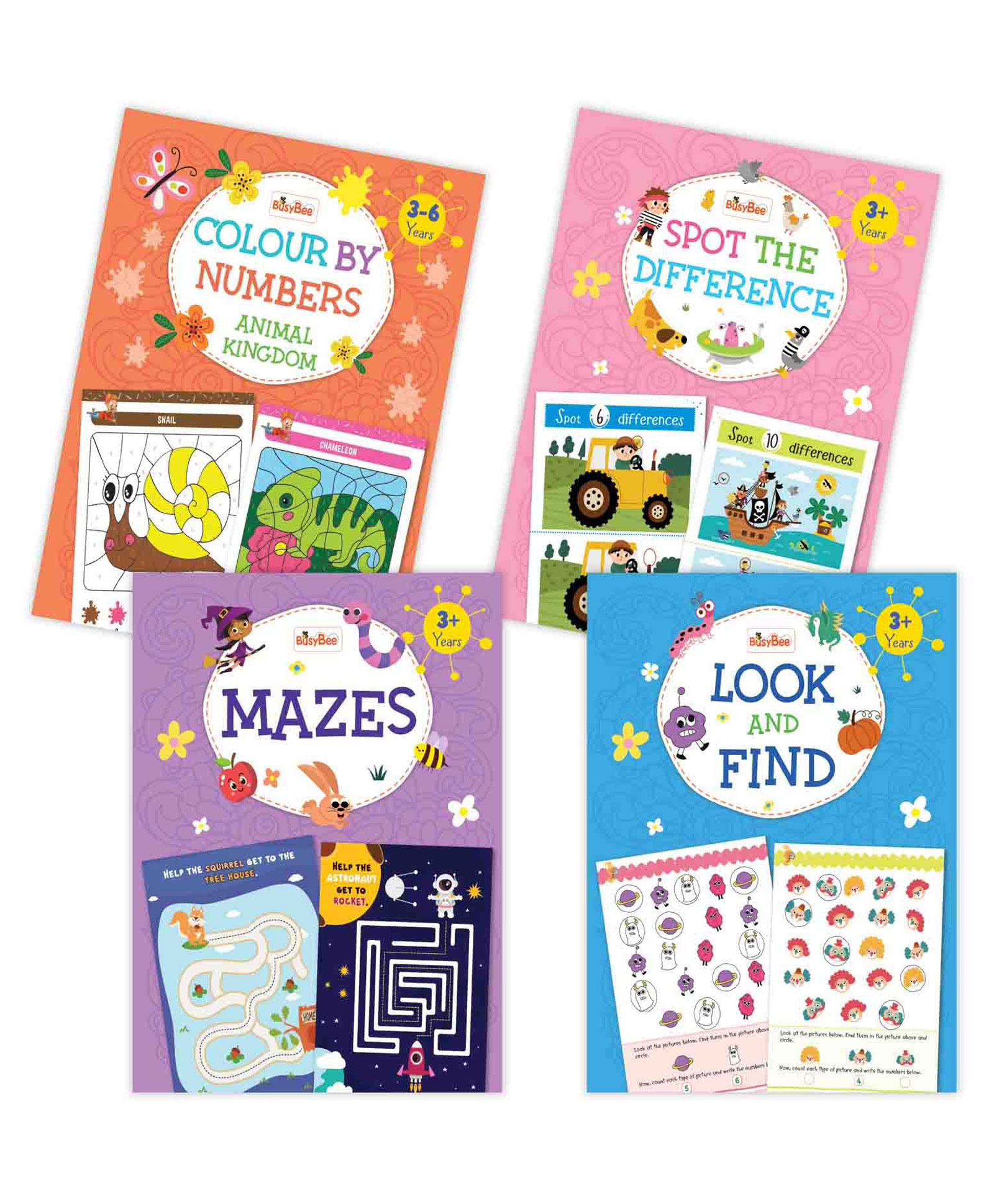 pegasus Colour by Numbers Mazes Look & Find Spot the Difference - Set of 4 Activity Books-picture-14