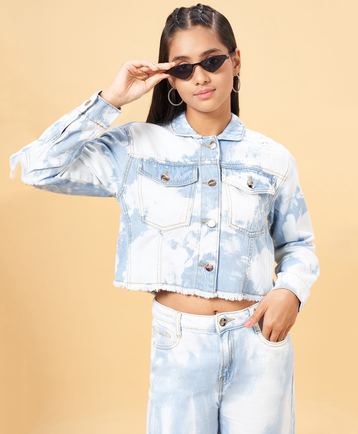 Coolsters by Pantaloons Full Sleeves Tie Dye Styled Shirt Styled Top - Light Blue-image-22