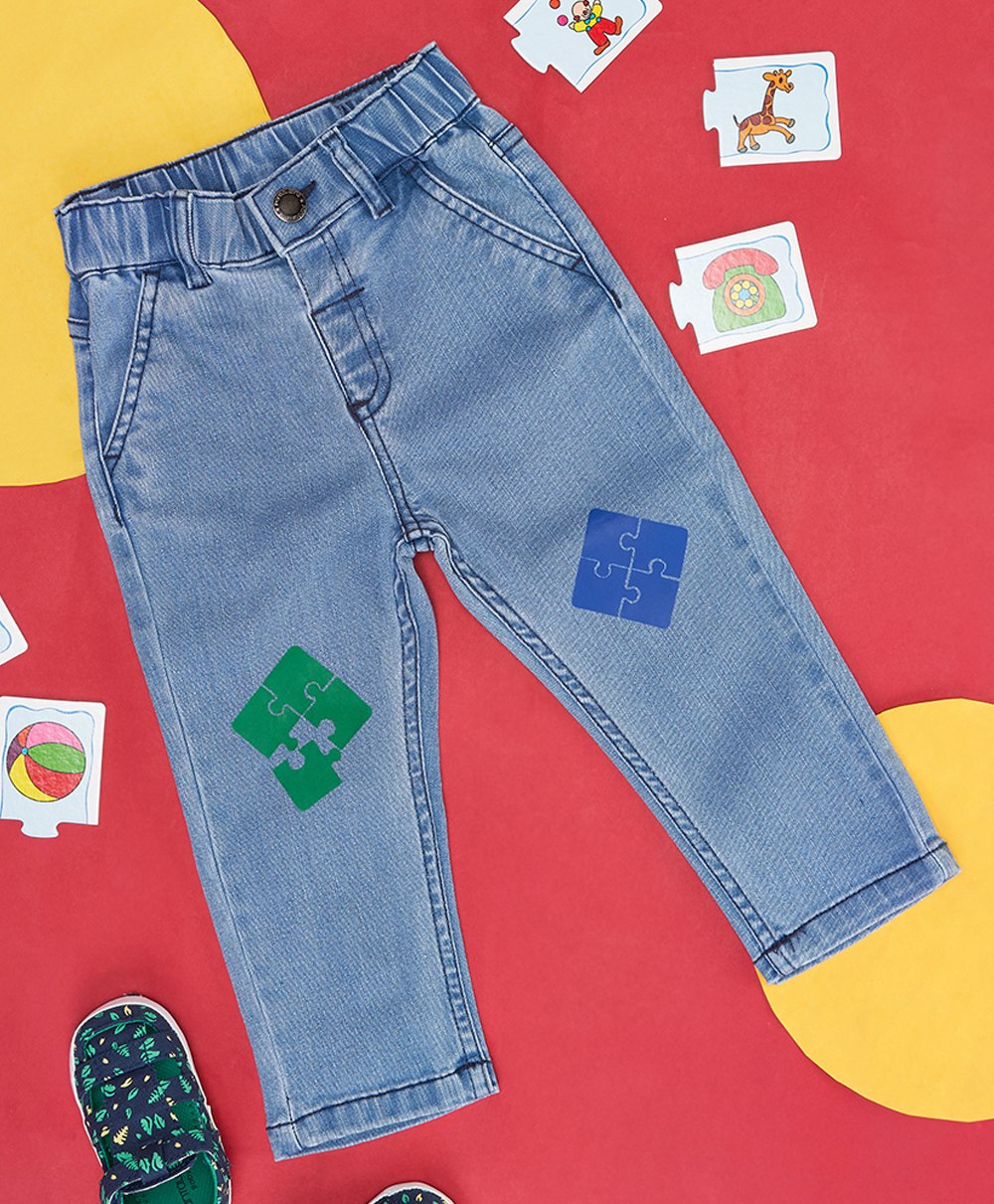 Pantaloons Baby Abstract Printed   Jean - Medium Blue-picture-24