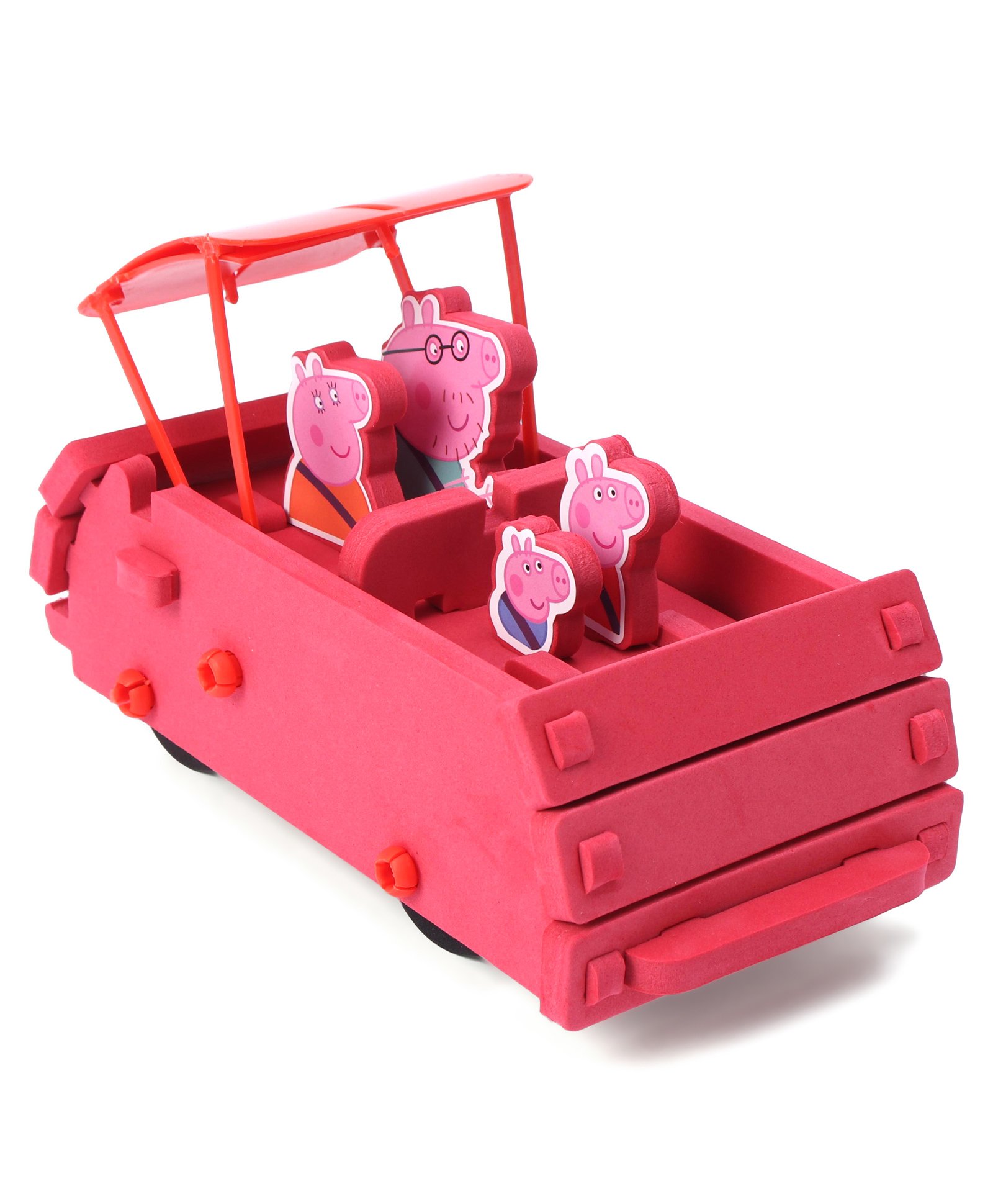 Winmagic 3D Build N' Play Peppa Pig Convertible Car 31 Pieces- Pink-image-4
