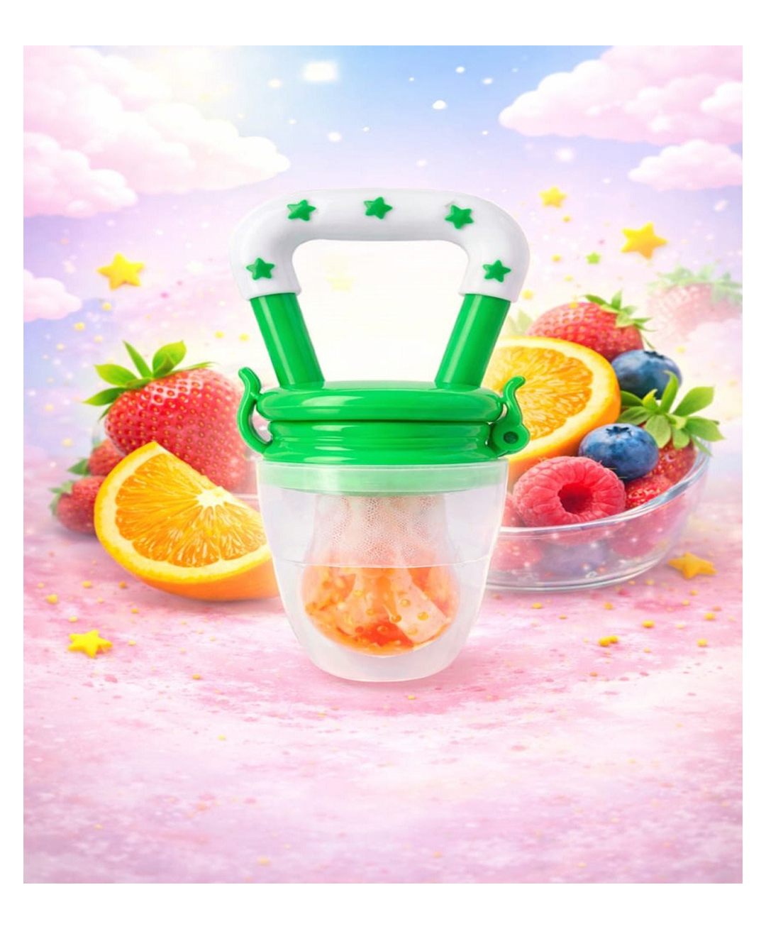 Kritiu Food Feeder with Silicone Mesh - Green-picture-5