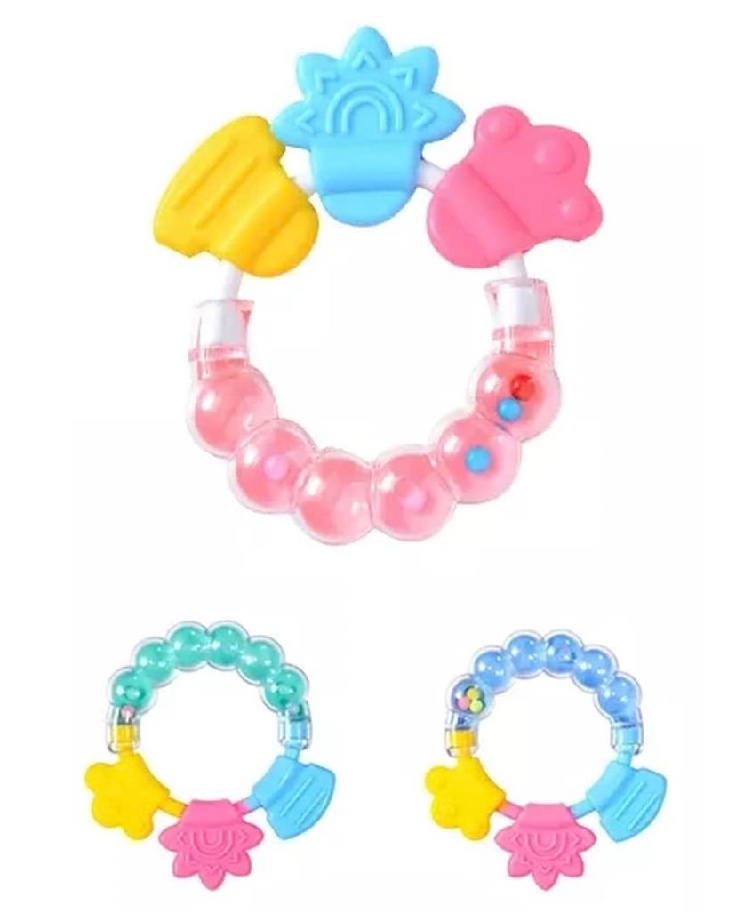 Kritiu Baby Rattle Silicone Teether Pack Of 3 - Multicolor-picture-33