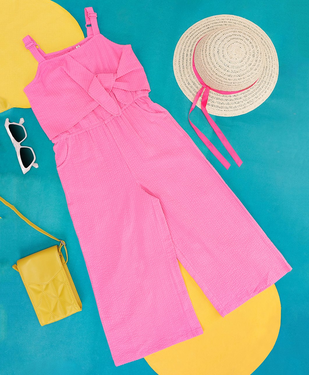 Pantaloons Junior Sleeveless  Solid Jumpsuit - Pink-picture-11
