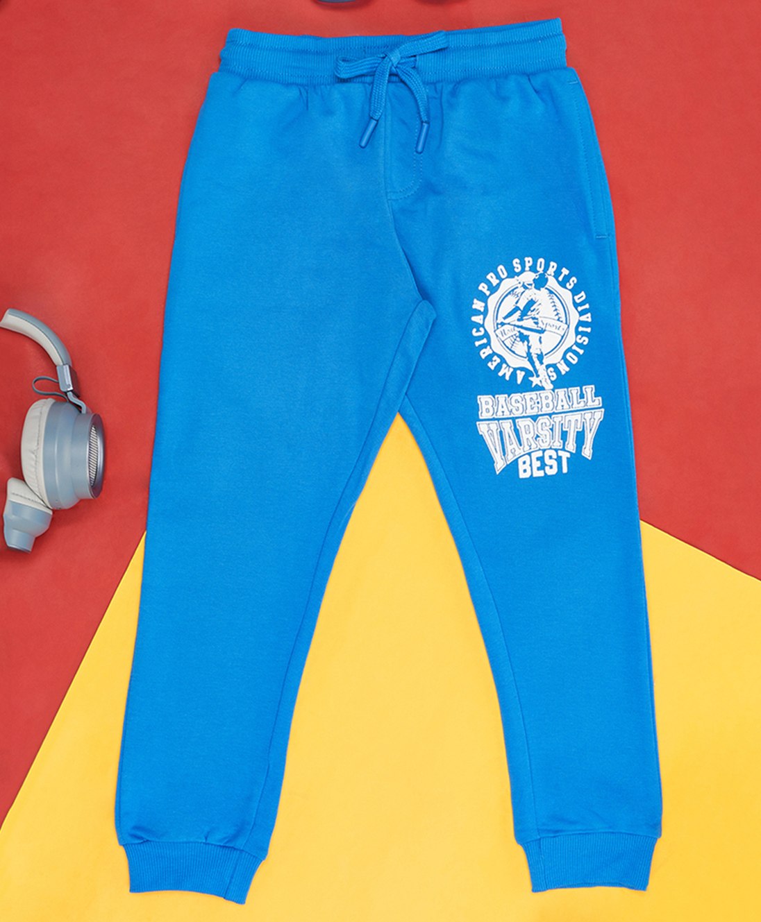 Pantaloons Junior Placement Text Printed Track Pant - Cobalt Blue-picture-24