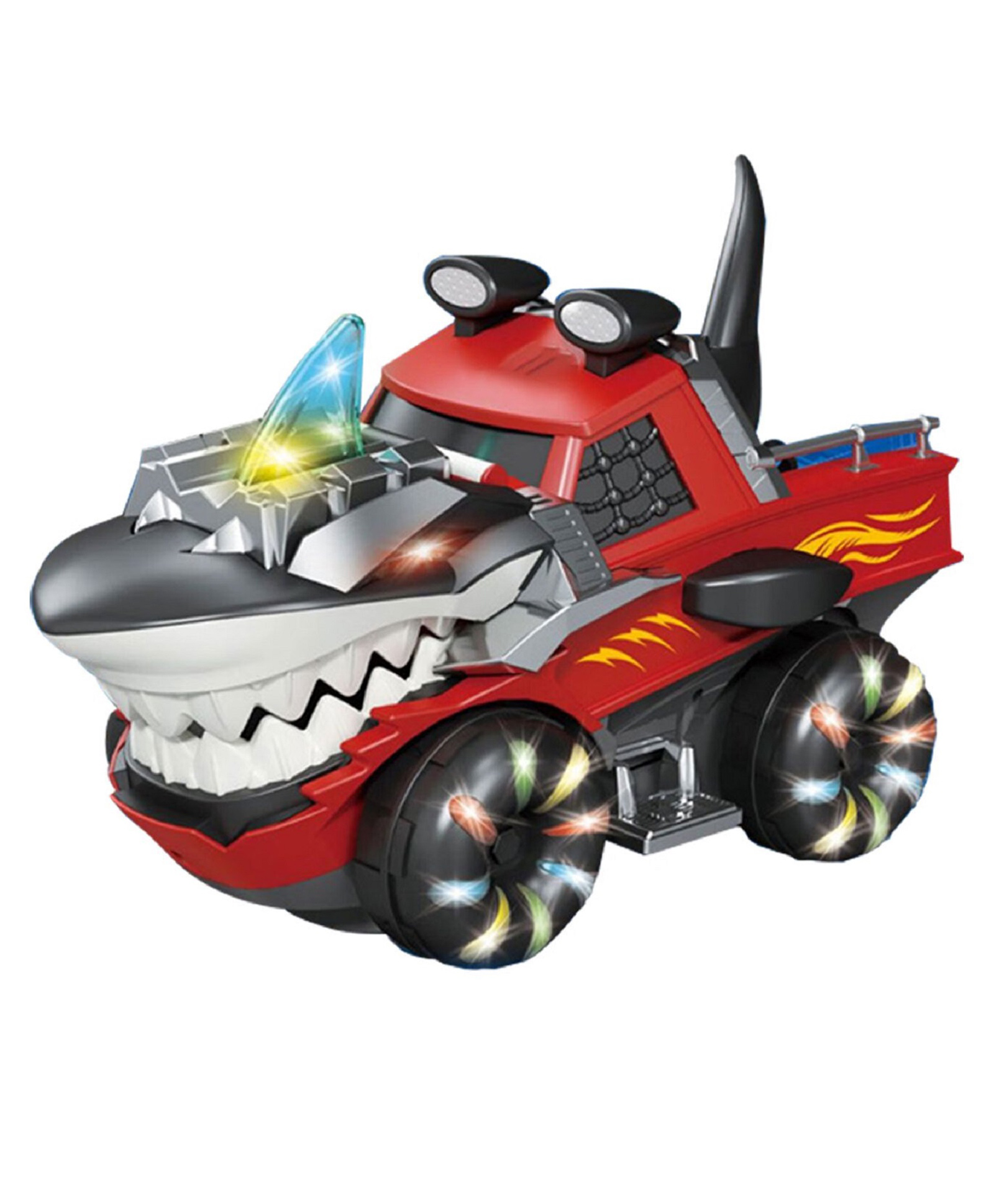WISHKEY Plastic Shark Chariot Bump and Go Toy for Kids Cartoon Design Shark Toy with Moving Parts Multicolor Pack of 1)-image-15