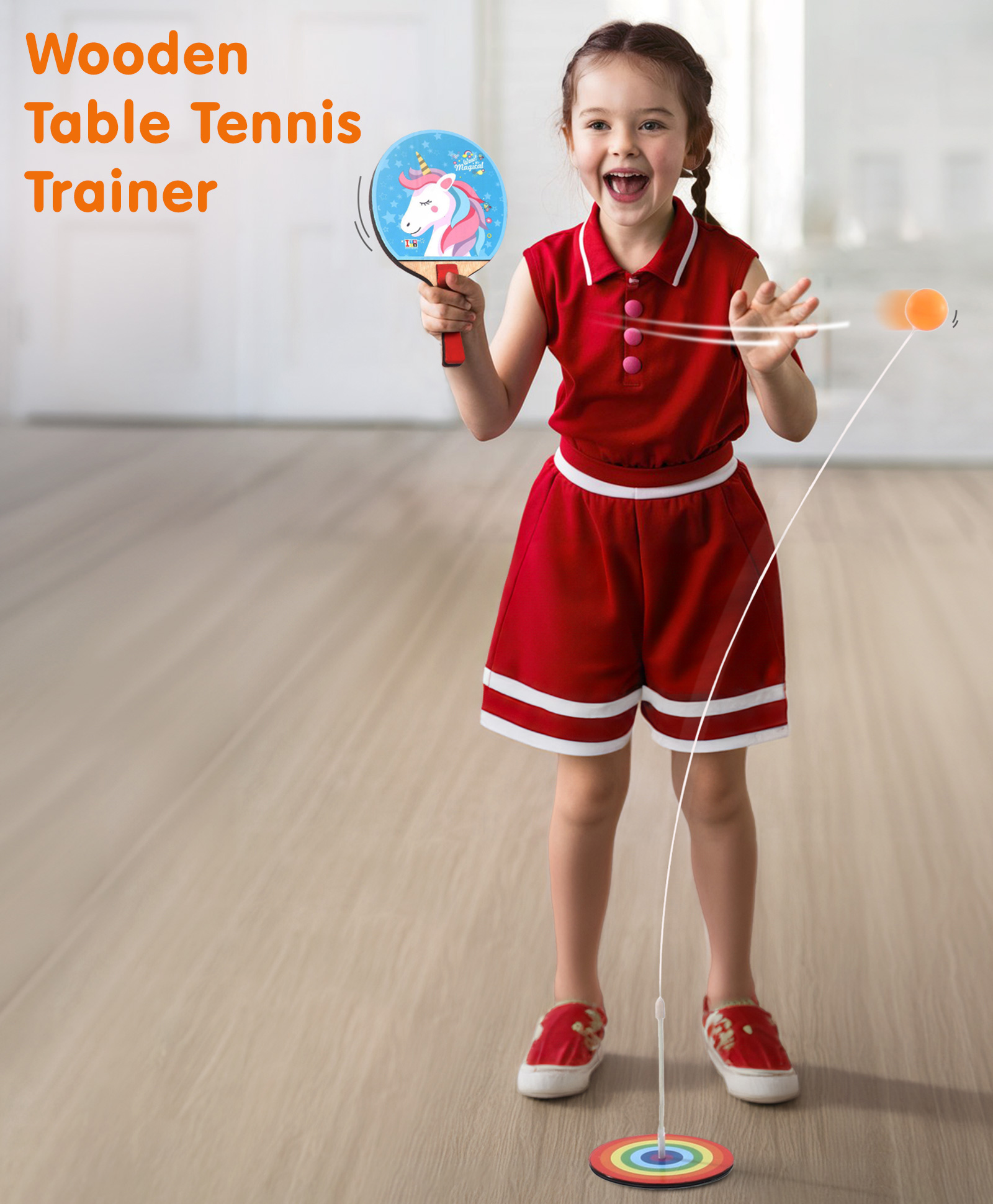 Table Tennis Trainer Wooden - Multicolour