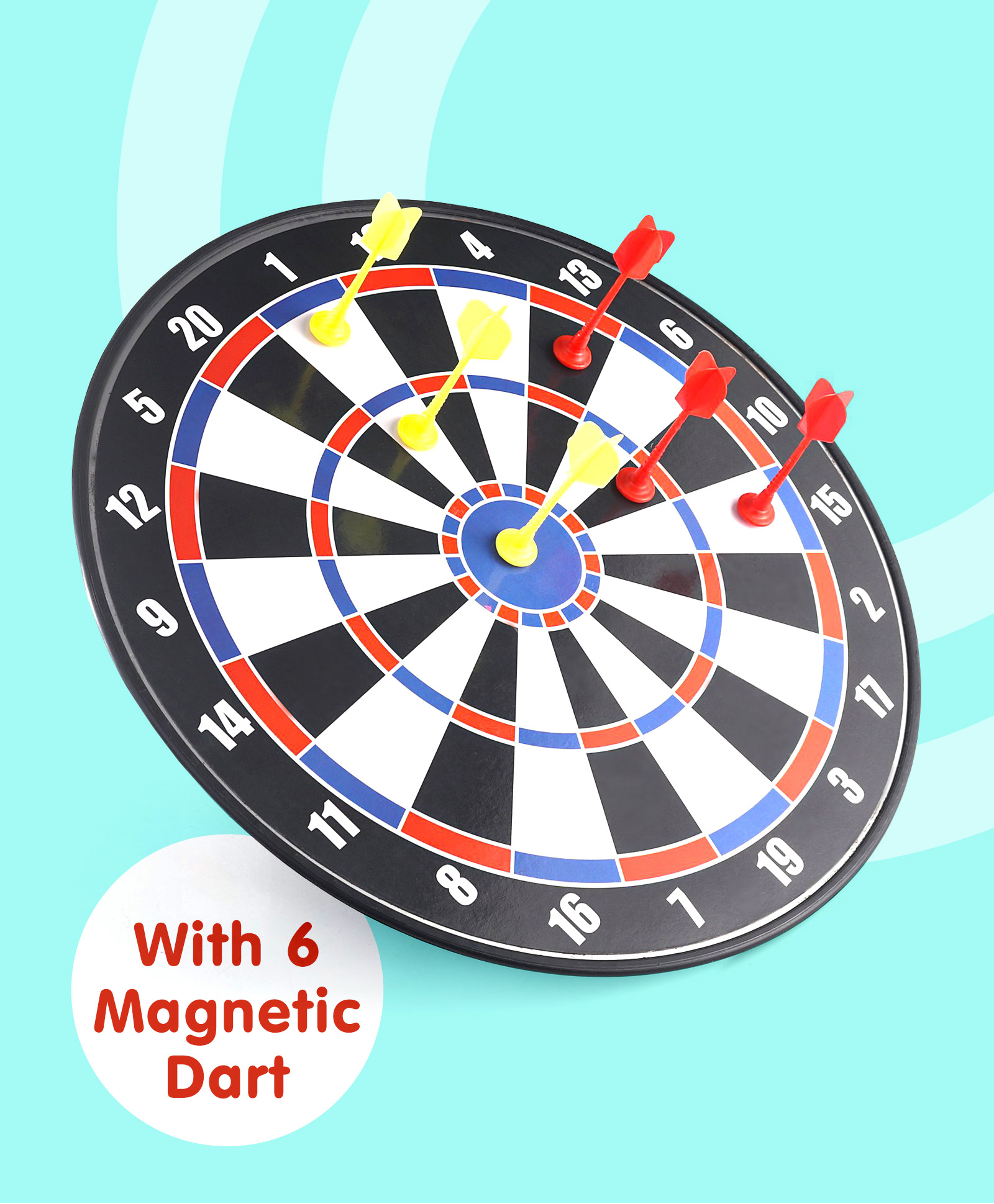 Magnetic Dart Board Kit with 6 Darts - Multicolour-image-45