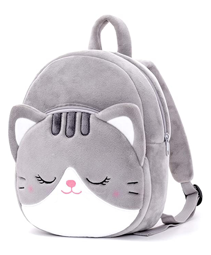 Delicado premium quality grey cat design bag for kids - 14 inch-image-25