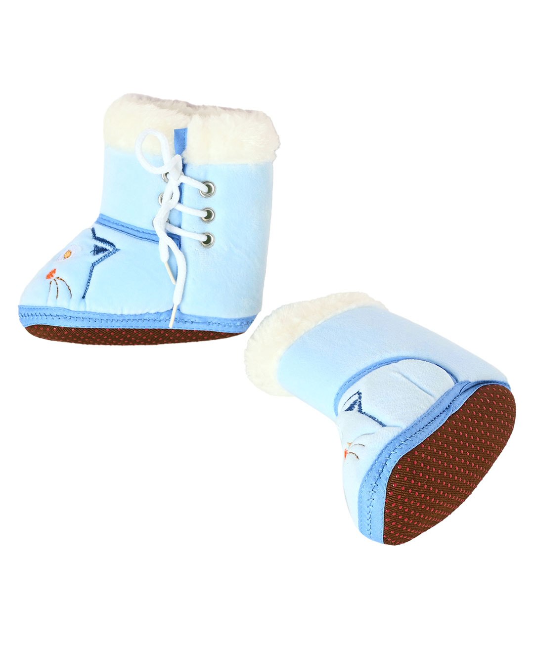 Kid-O-World Cat Face Detailed  High Booties - Light Blue-picture-31