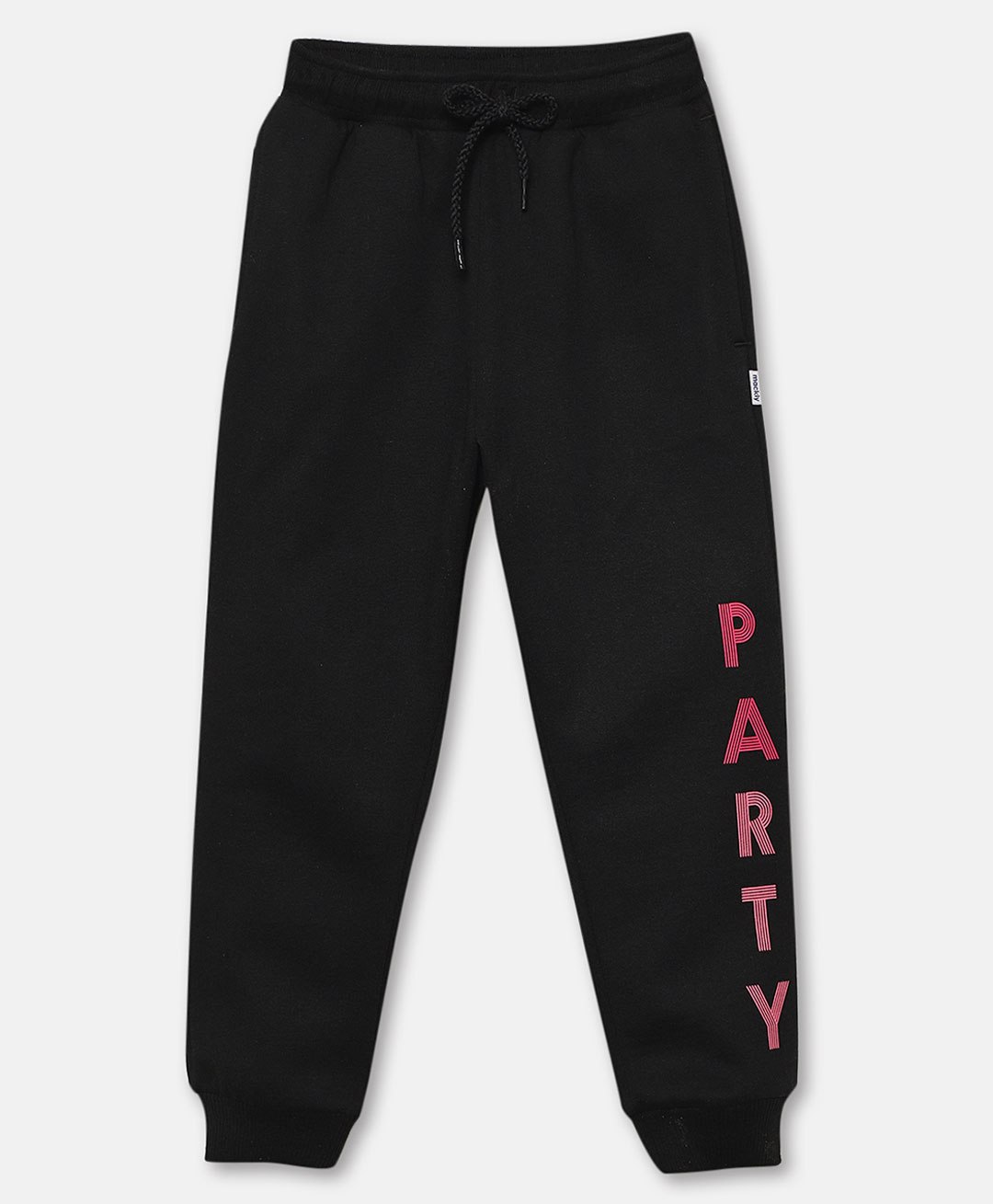 Mackly Placement Party Text Printed Joggers Style Pant - Black-picture-11