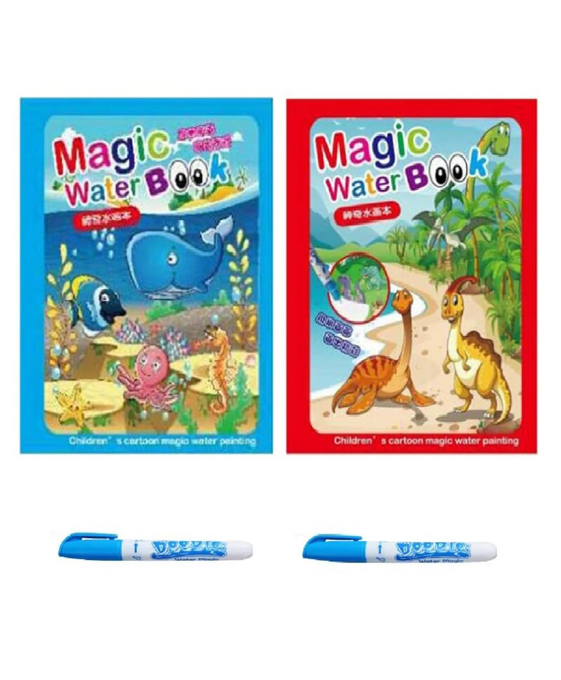 VGRASSP Reusable Magic Water Quick Dry Book Learning Toy Doodle and Scribble with Magic Doodle Pen - Pack of 2-image-24