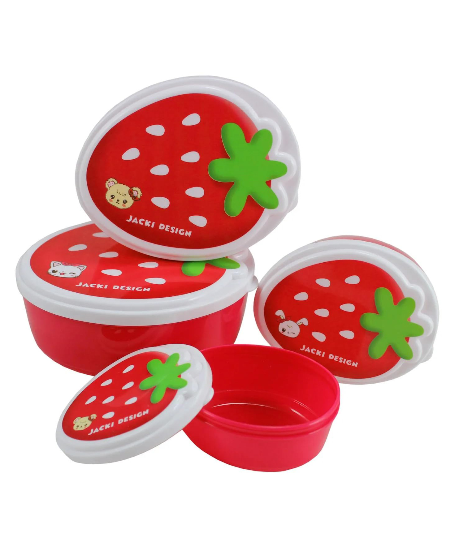 FunBlast Strawberry Shape Lunch Box for Kids  Set of 4 Pcs-image-22