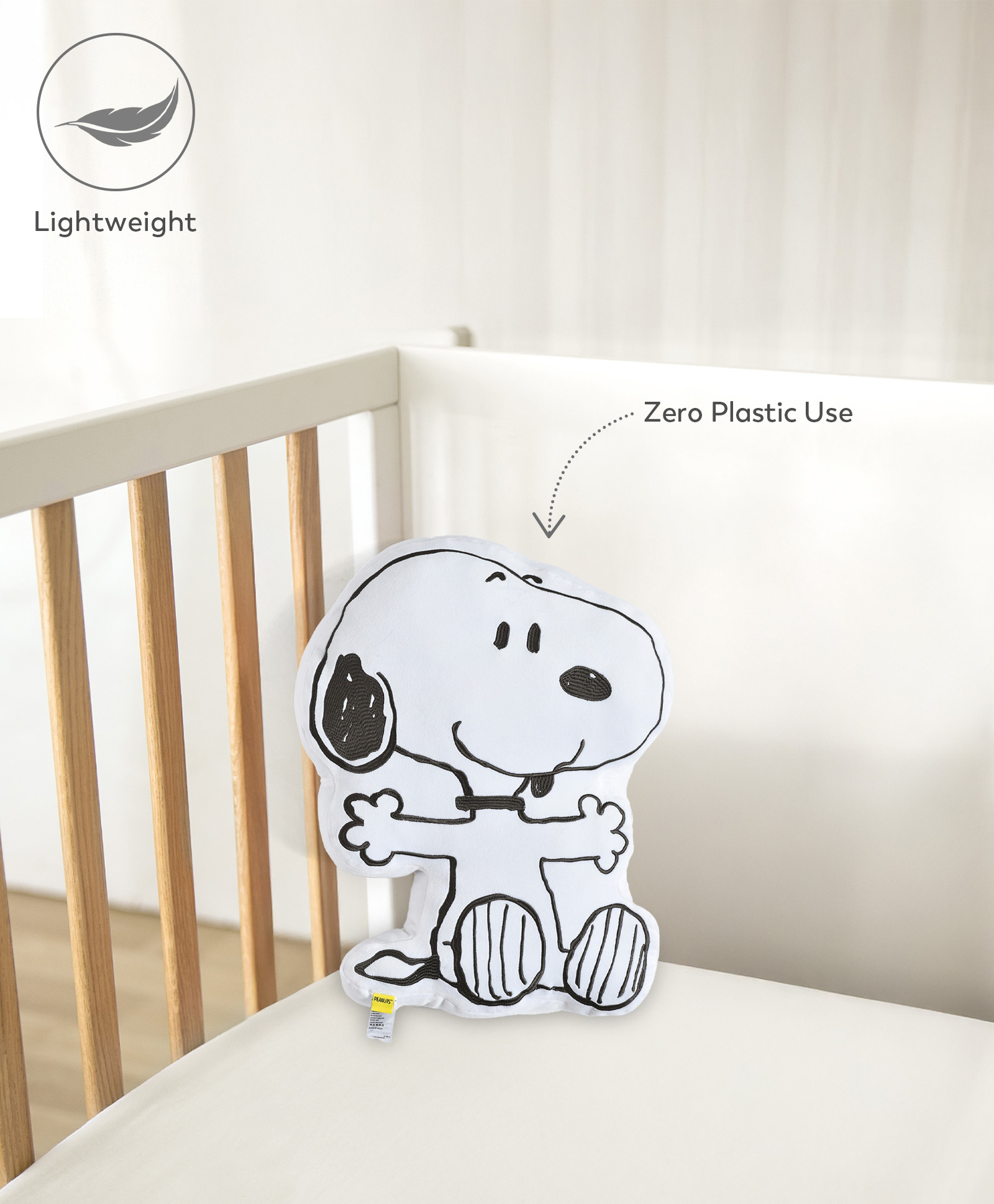 Mi Arcus Peanuts Snoopy Antipill Cushion - White-image-13
