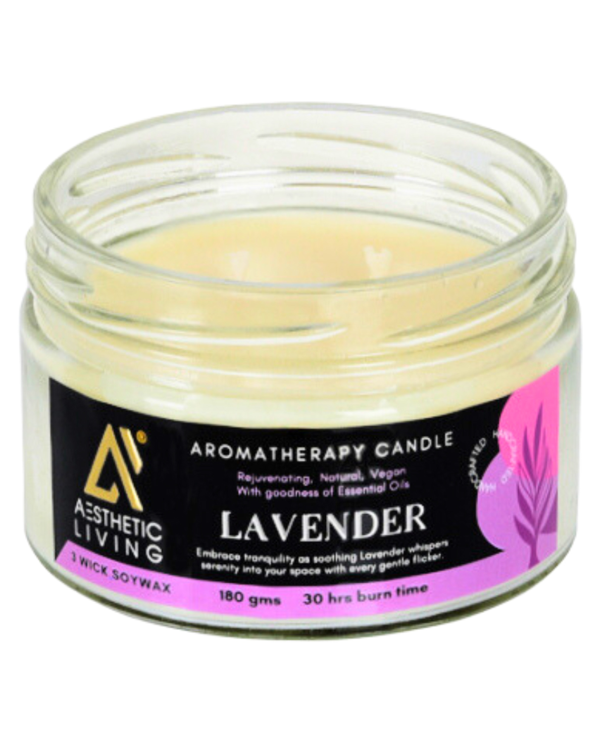 Aesthetic Living 3 wick Lavender Soywax Candle - 180 g-picture-15