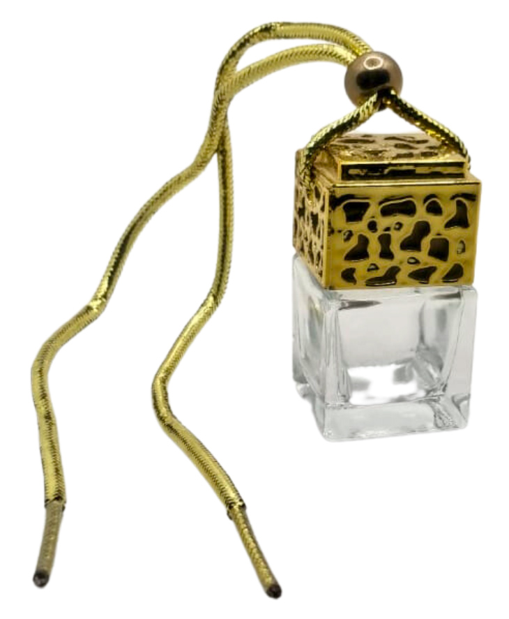 Aesthetic Living Golden Car Aromatizer Diffuser Bottle(square shape, transparent-10ml)-image-4