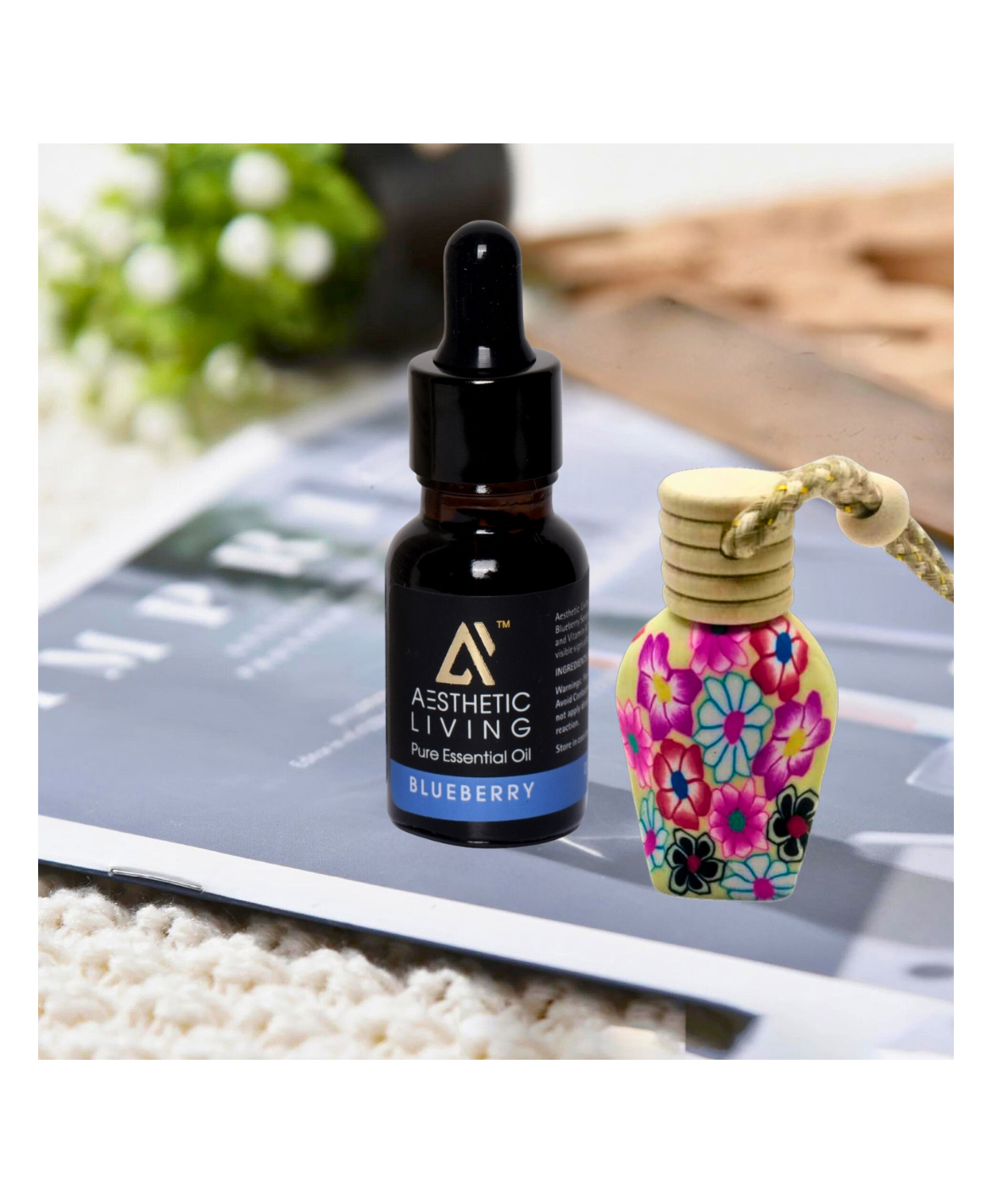Aesthetic Living  Car Aromatizer Diffuser Bottle with Blueberry Essential Oil - 15ml-picture-29