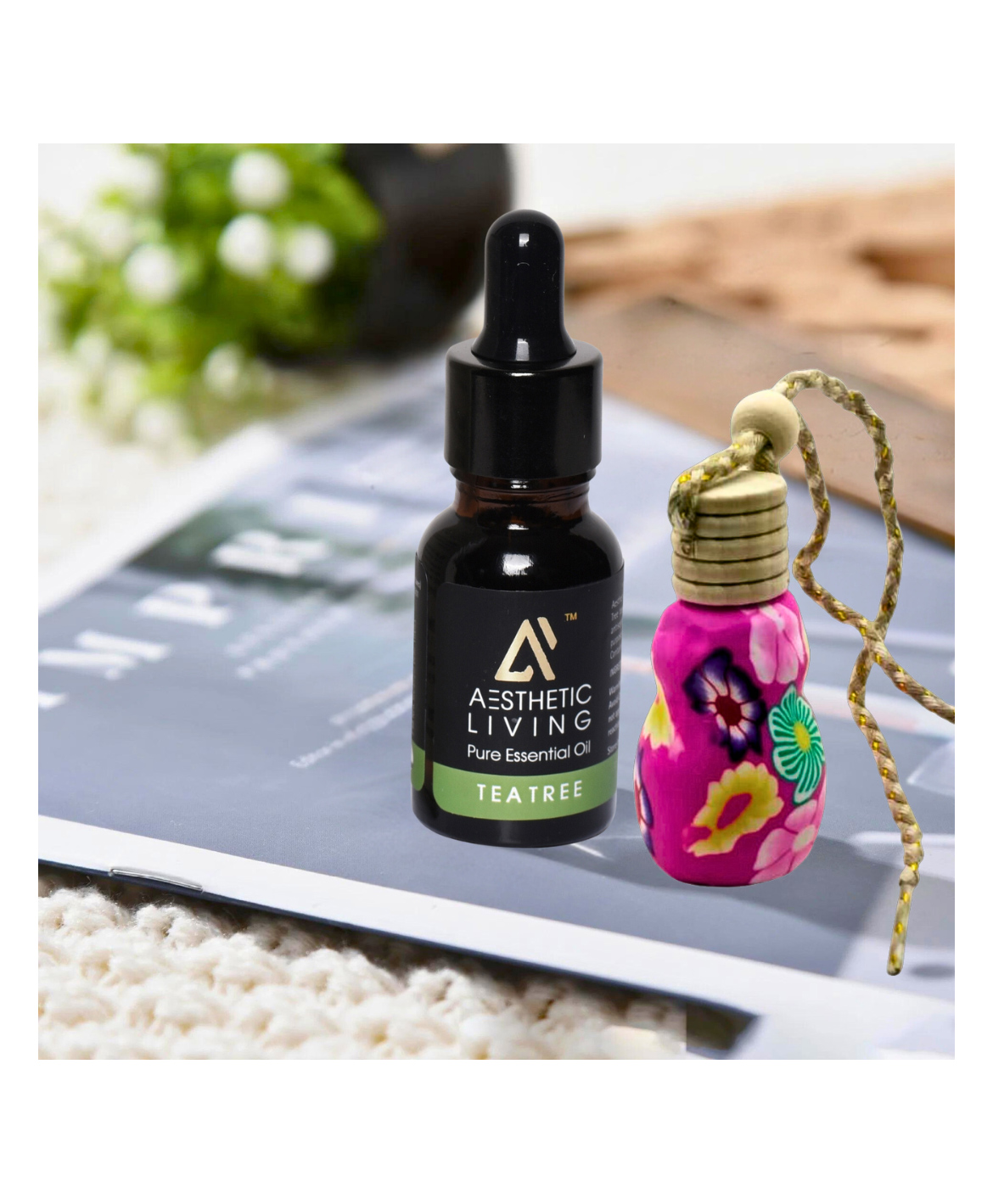 Aesthetic Living Car Aromatizer/ Diffuser Bottle with Tea Tree Essential Oil -15ml-picture-8