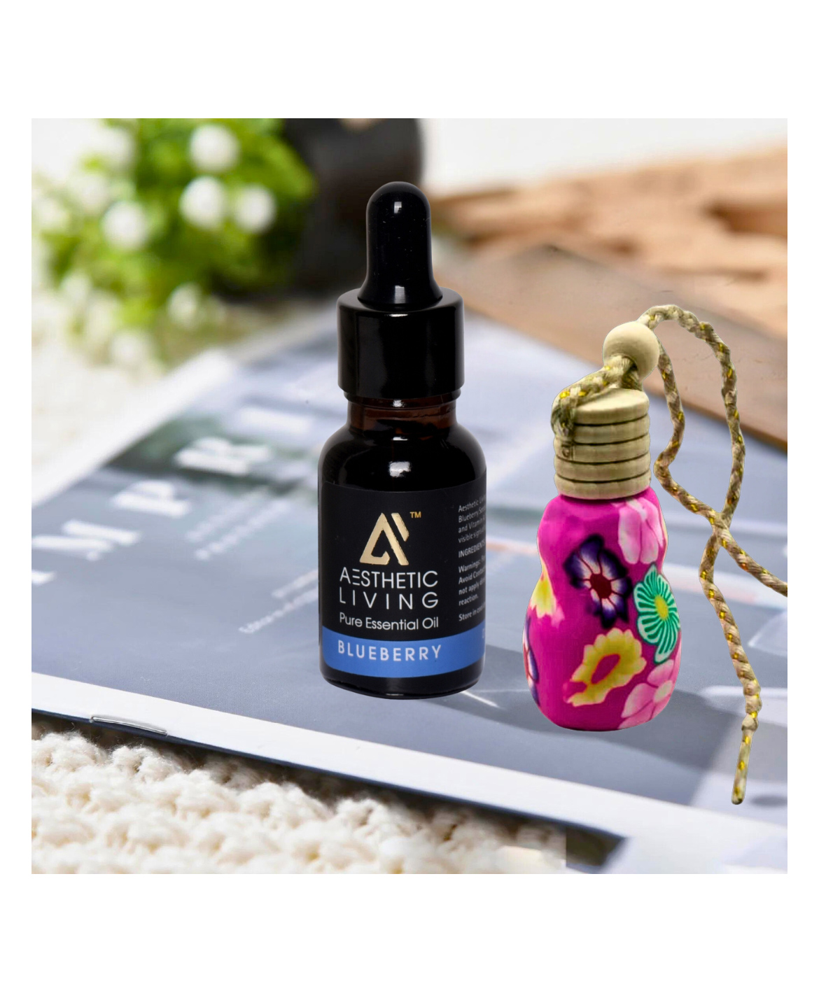 Aesthetic Living Car Aromatizer/ Diffuser Bottle with Blue Berry Essential Oil - 15ml-picture-16