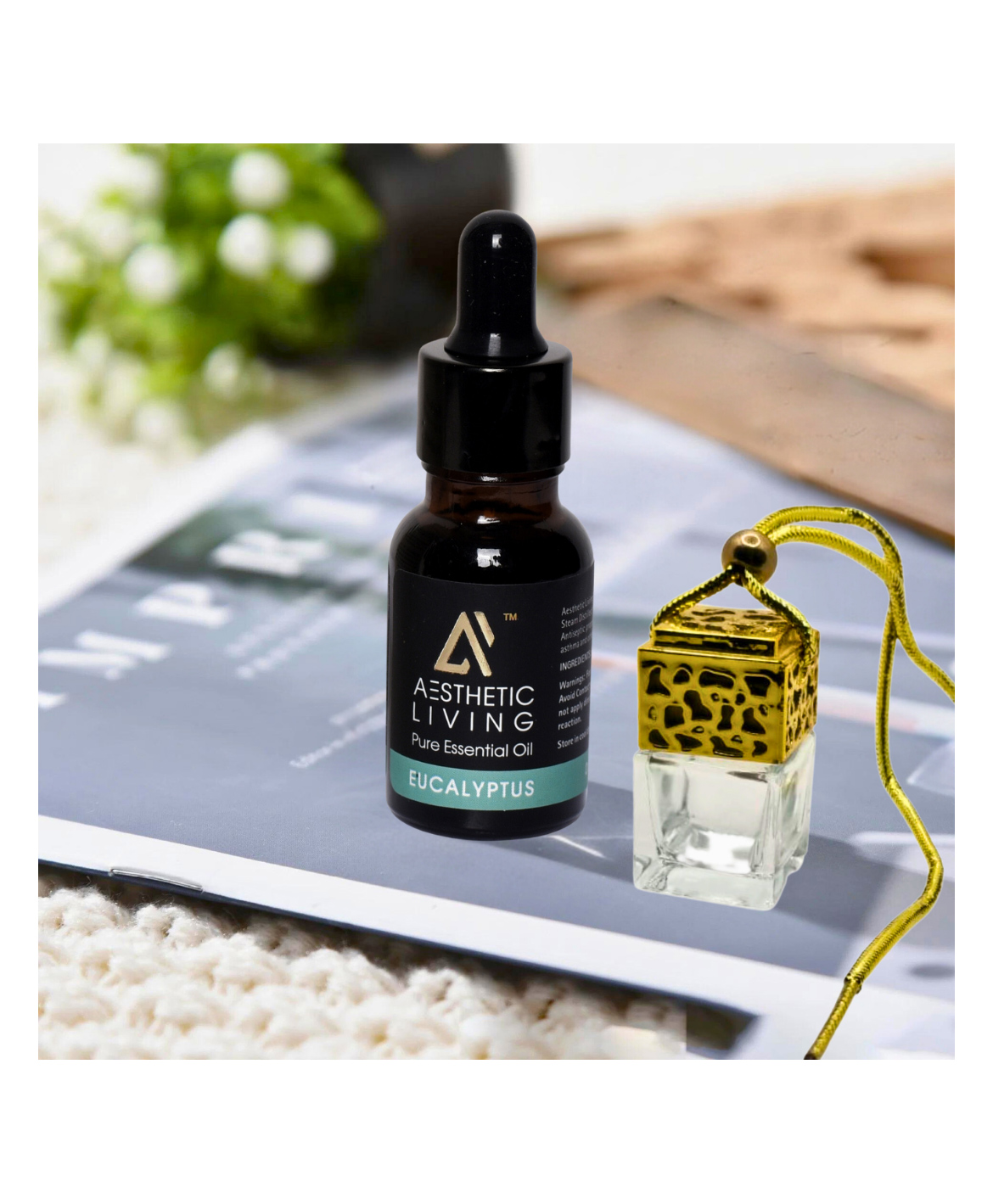 Aesthetic Living  Car Aromatizer/ Diffuser Bottle with Eucalyptus Essential Oil - 10ml-image-5