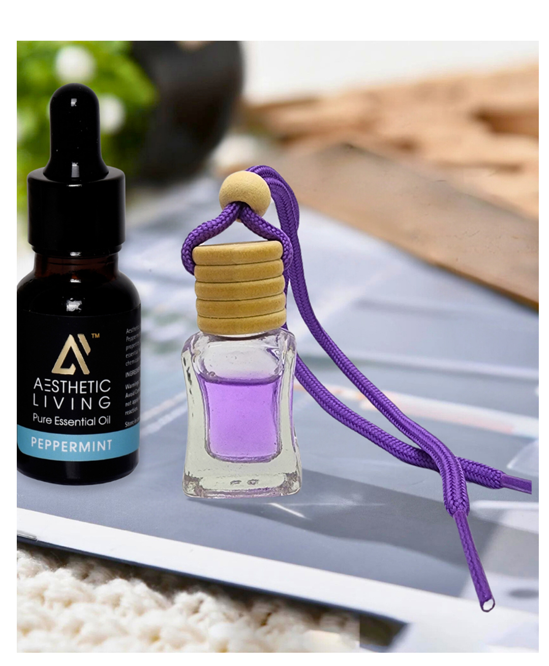 Aesthetic Living Car Aromatizer/ Diffuser Bottle with Peppermint Essential Oil - 5ml-picture-19