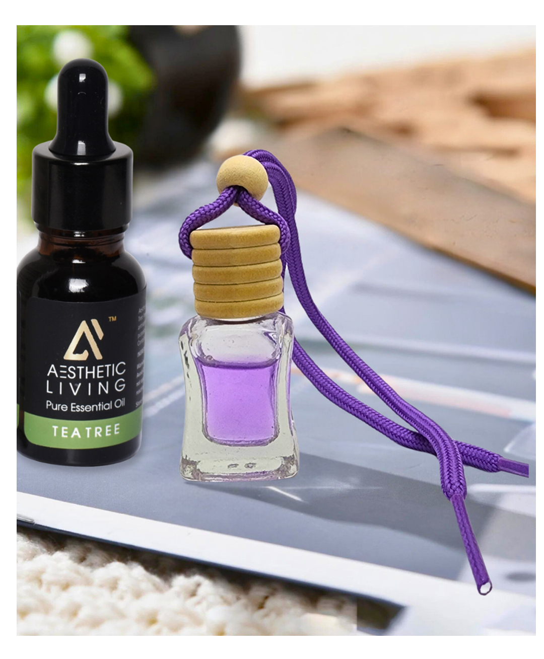 Aesthetic Living Car Aromatizer/ Diffuser Bottle with Tea Tree Essential Oil - 5ml-image-34