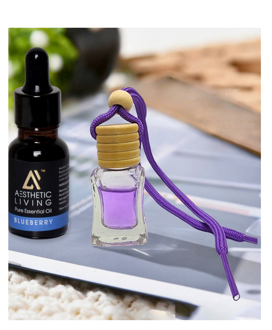 Aesthetic Living Car Aromatizer Diffuser Bottle with Blue Berry Essential Oil - 5ml-picture-25